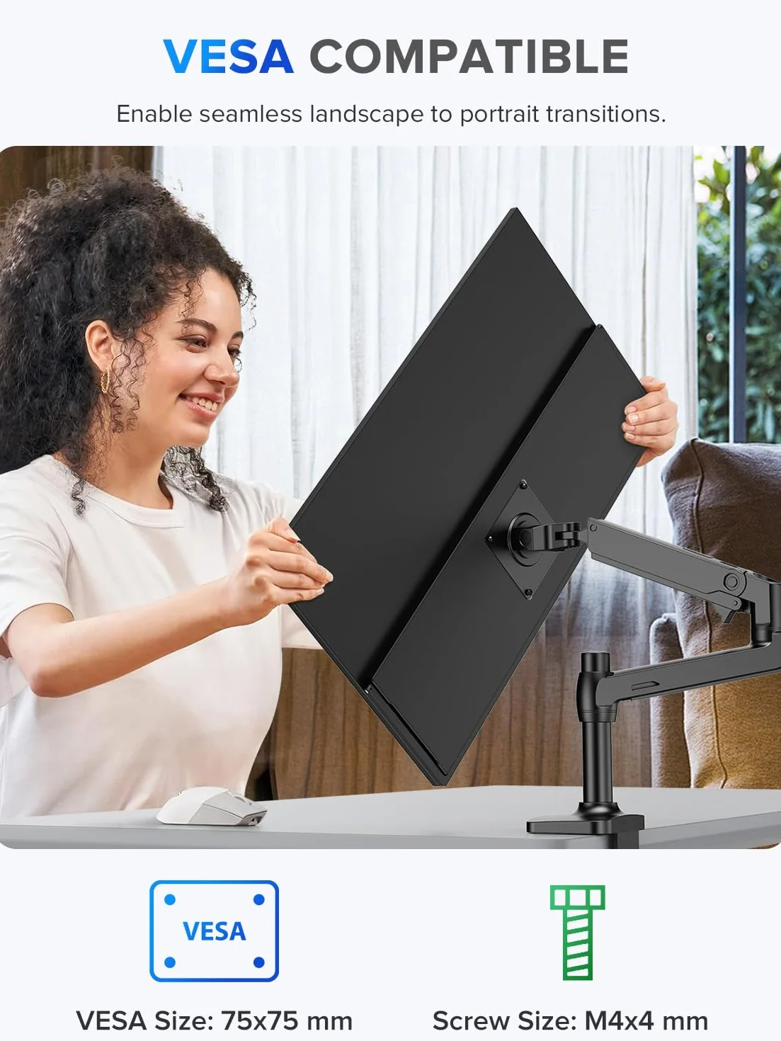 UPERFECT Przenośny monitor 2K 22", ekran dotykowy z wyświetlaczem IPS 2560 x 1440, mini HDMI, USB C, do komputera, laptopa, telefonu komórkowego, Xbo Switch PS4/5, kompatybilny z VESA