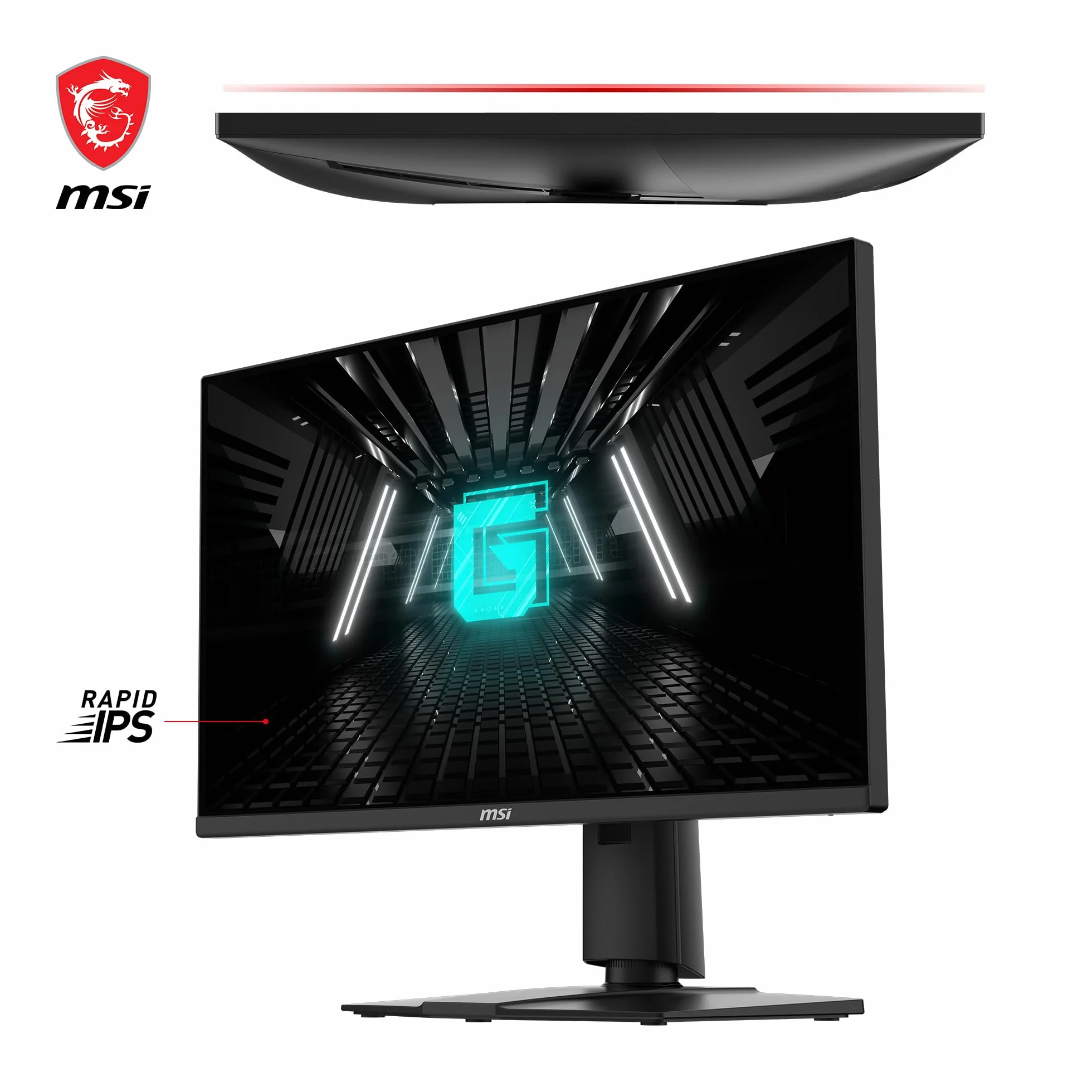 MSI G255PF E2 24,5-calowy ekran do gier FHD - szybki panel IPS 1920 x 1080, 180 Hz / 1ms (GtG), gama kolorów sRGB 99%, adaptacyjna synchronizacja - DP 1.2a, HDMI 2.0b CEC