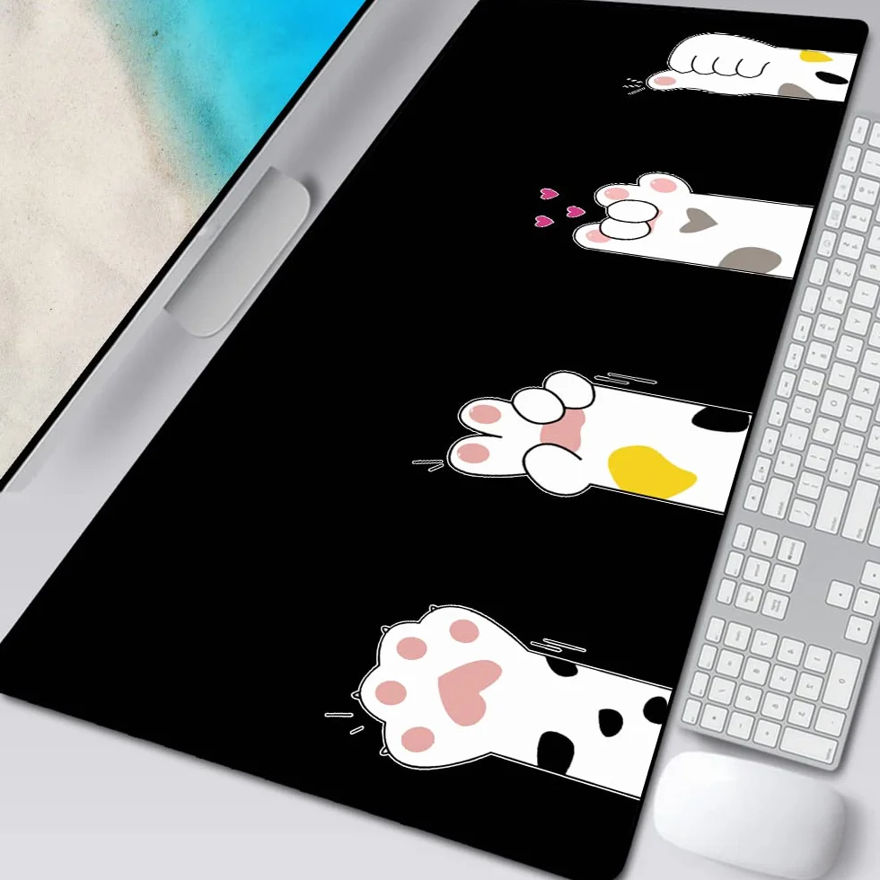 Duża podkładka pod mysz anime różowa urocza łapa kota akcesoria do gier kawaii biuro klawiatura komputerowa podkładka pod mysz XXL PC gracz laptop biurko mata