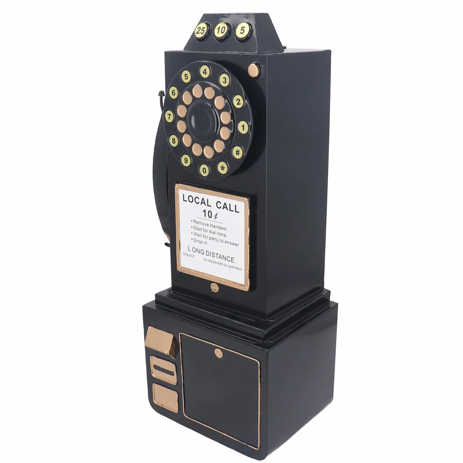Hztyyier Antyczny Model Telefonu z Guzikami, Zabytkowa Dekoracja Telefonu Naściennego, Nostalgiczny Nastrój, Salon Sypialnia Biuro Kawiarnia, 25 X 16,5 X 50 Cm