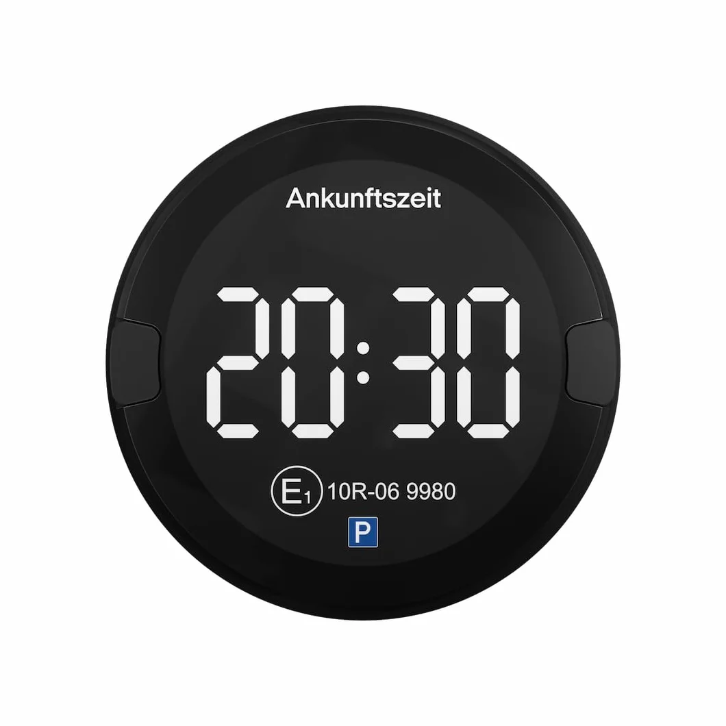 OOONO P-DISC NO2 elektroniczna tarcza parkingowa z dopuszczeniem do ruchu samochodowego, cyfrowa tarcza parkingowa z dopuszczeniem KBA zgodnie z niemieckim prawem