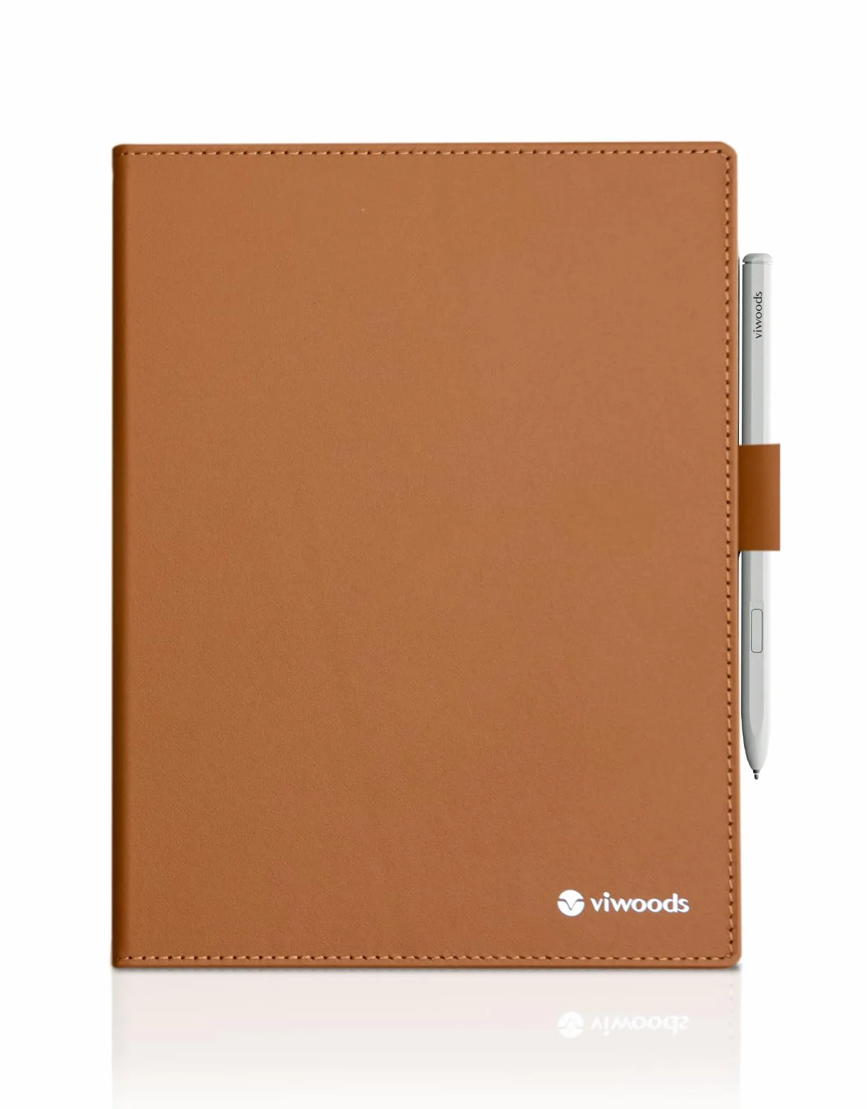VIWOODS Skórzane Etui na Tablet AiPaper E Ink – Premium Etui z Uchwytami na Długopis, Miejscem na Naboje, Magnetycznym Zamknięciem i Wzmocnionymi Szwami
