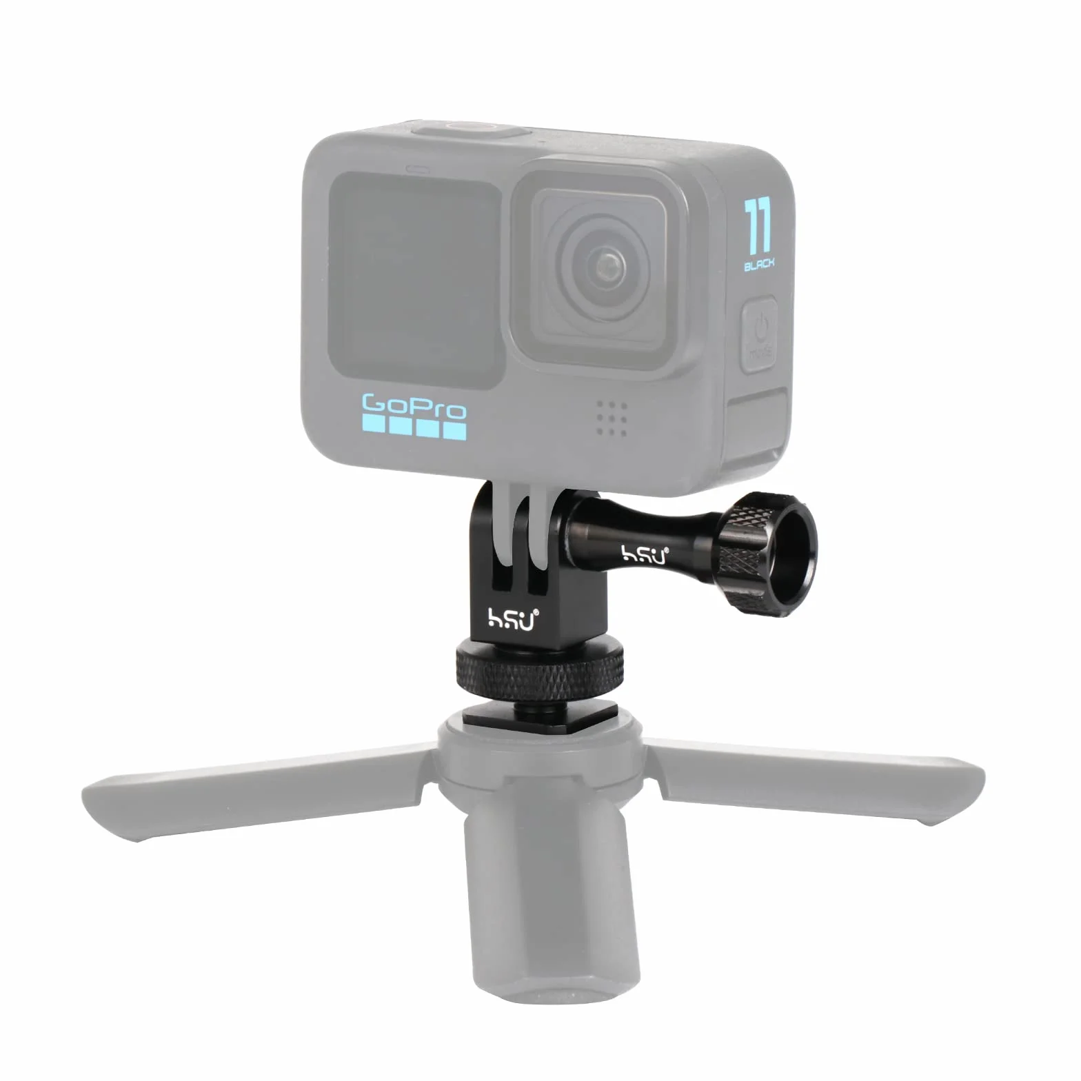 HSU Adapter Cold Shoe ze stopu aluminium do GoPro, adapter montażowy statywu do kamer akcji Hero 12/11/10/9/8/7/6/5/4/3