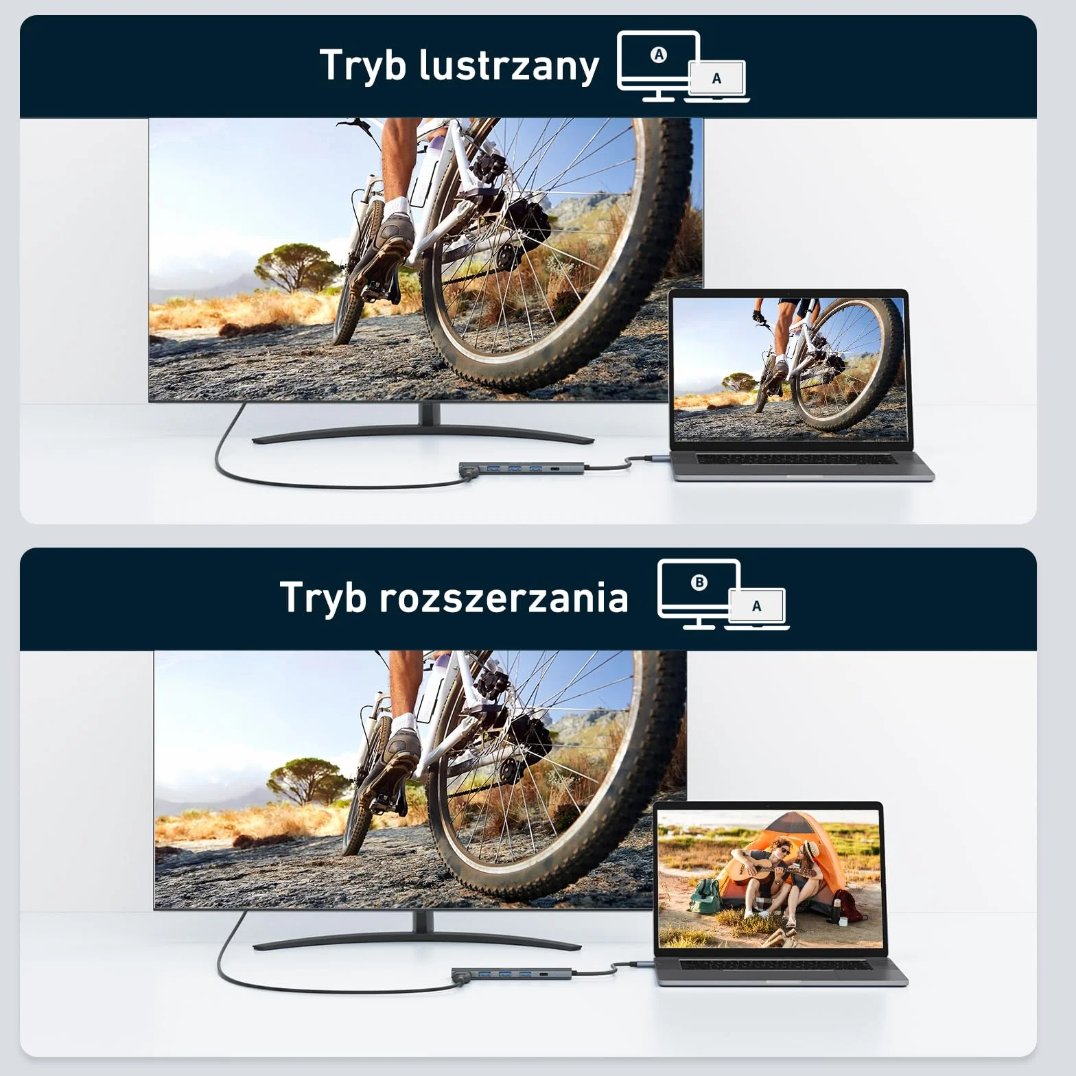 acer Hub USB C z HDMI 4K, aluminiowy adapter wieloportowy USB-C 5 w 1 z 3 portami USB-A, moc 100W, rozdzielacz typu C, kompatybilny z laptopem, tabletem, MacBookiem M3/M2, XPS, iPadem Pro itp.