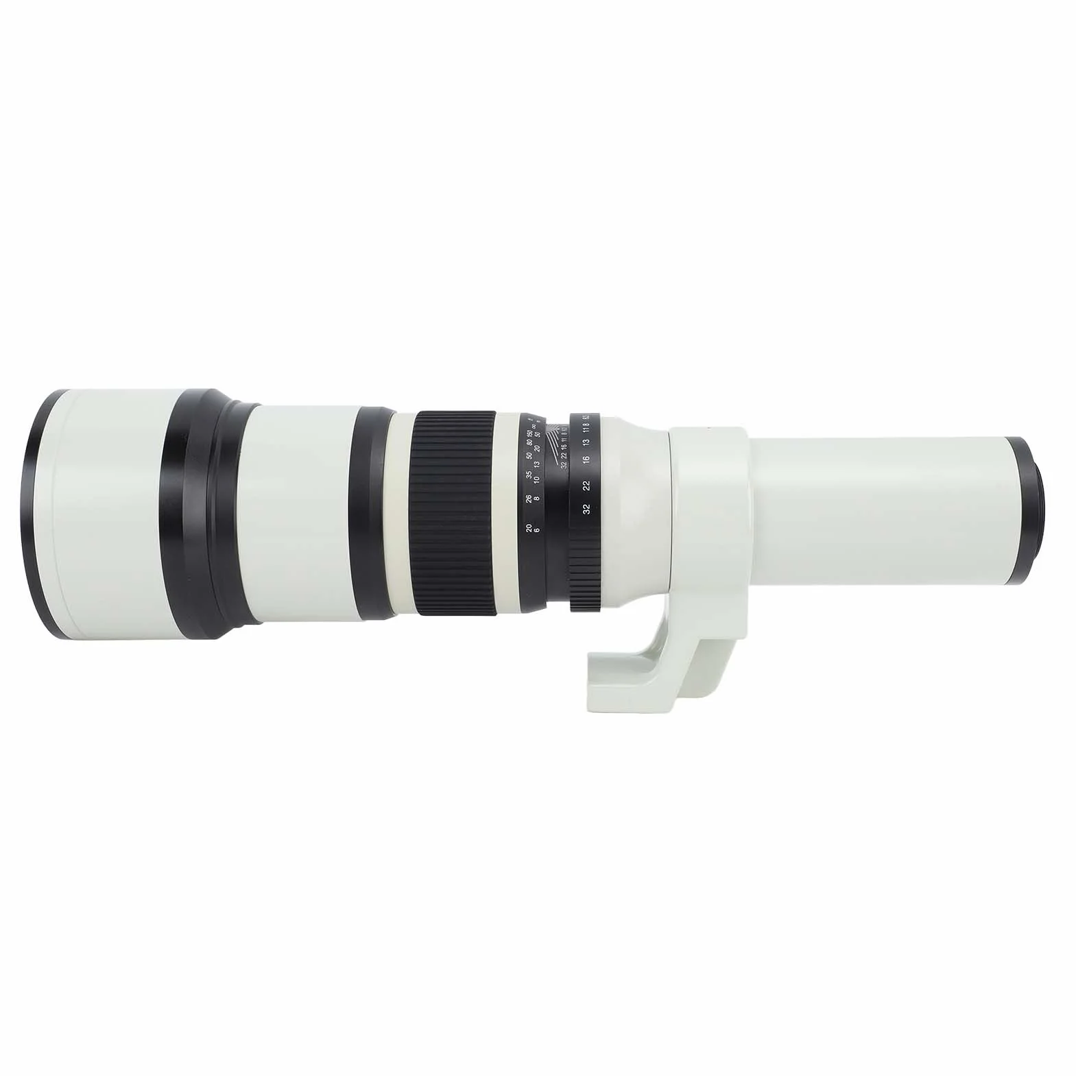 Teleobiektyw Prime Szkło Optyczne F6.3-F32 Aperture Obiektywy Stałoogniskowe Achromatyczny Refraktoskop z Adapterem T2 NEX do Pełnoklatkowego Aparatu Bezlusterkowego (WHITE)