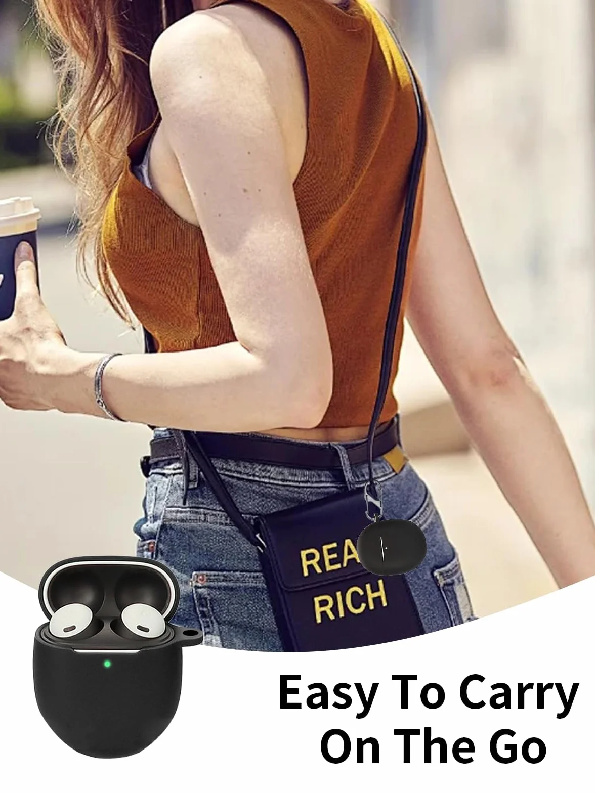 Silikonowe etui ochronne do słuchawek Google Pixel Buds Pro 2 - czarne