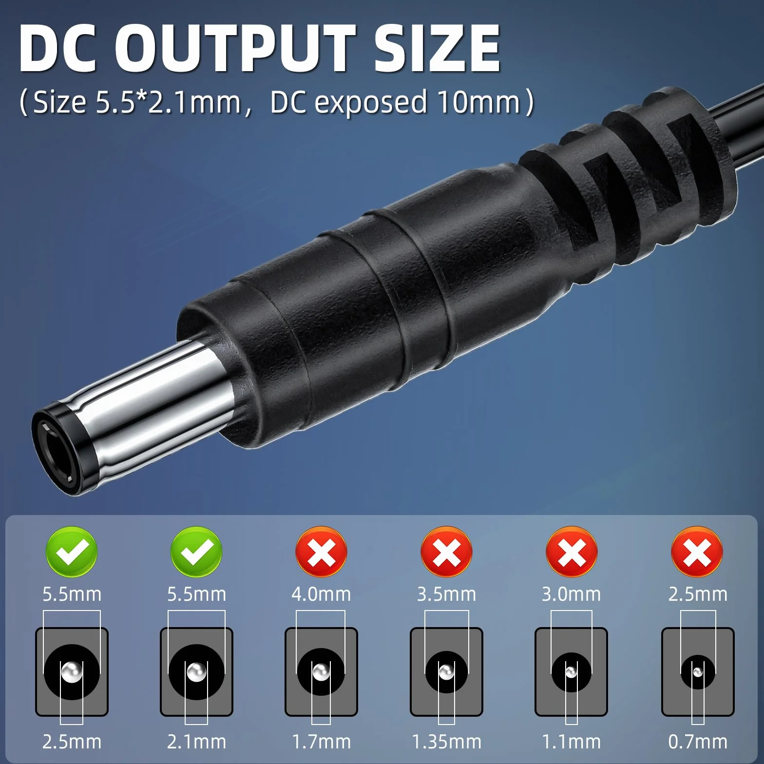 Starvortex Adapter 24V 72W 3A, adapter AC-DC 100-240 V na prąd stały 24 V, uniwersalna ładowarka z gniazdem DC, uniwersalny adapter do taśm LED routerów