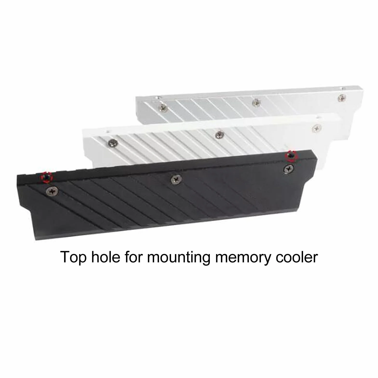 Radiator Pamięci RAM, Uniwersalny Radiator Pamięci DDR5, Chłodnica Pamięci RAM ze Stopu Aluminium z Paskiem Radiatora, do Komputerowego Układu Chłodzenia wodą (SILVER)