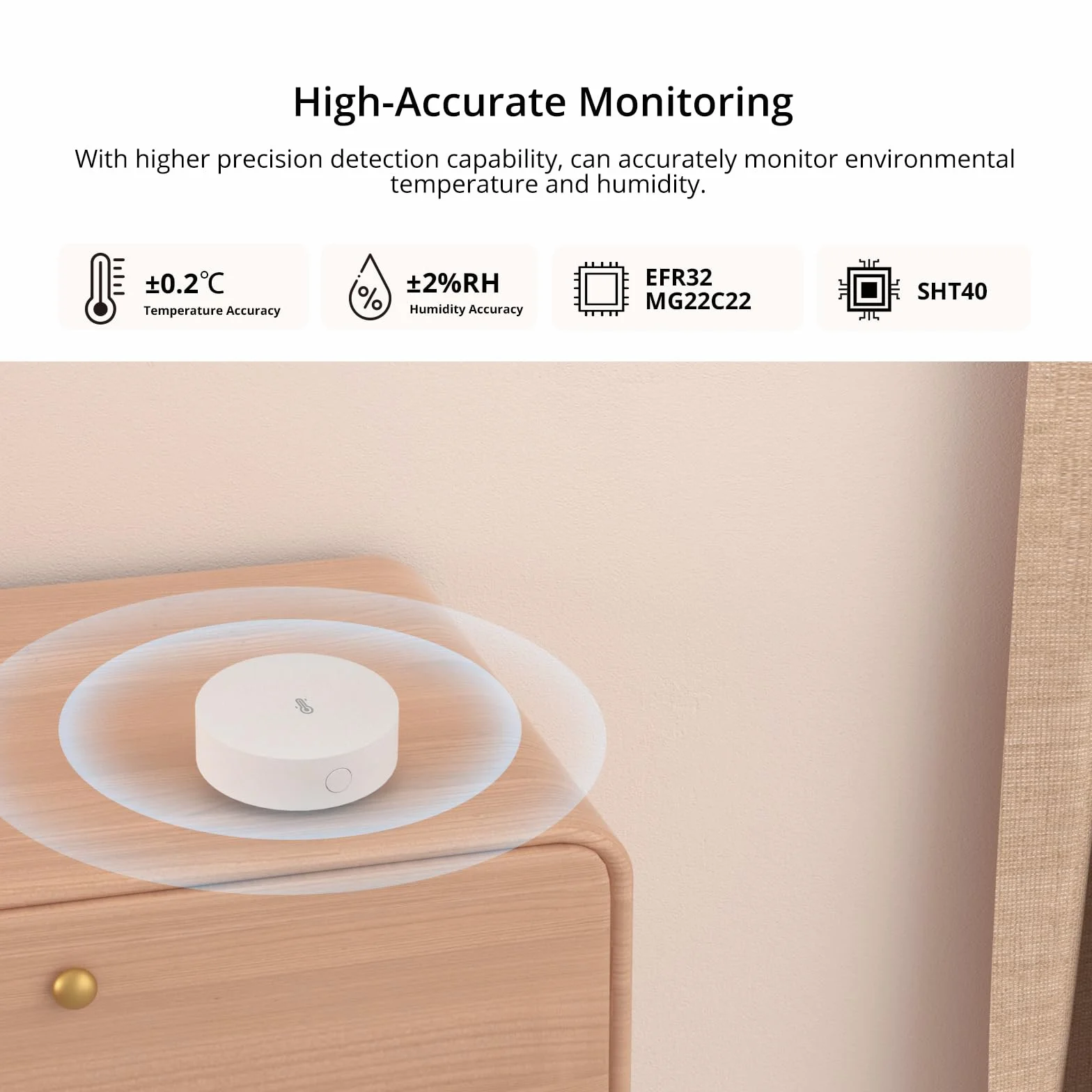SONOFF ZigBee Czujnik Temperatury I Wilgotności SNZB-02P, Wymaga Koncentratora ZigBee, Do Zdalnego Sterowania I Automatyki Domowej, Kompatybilny z Google, Smartthing, Alexa, Współpracuje z IFTTT