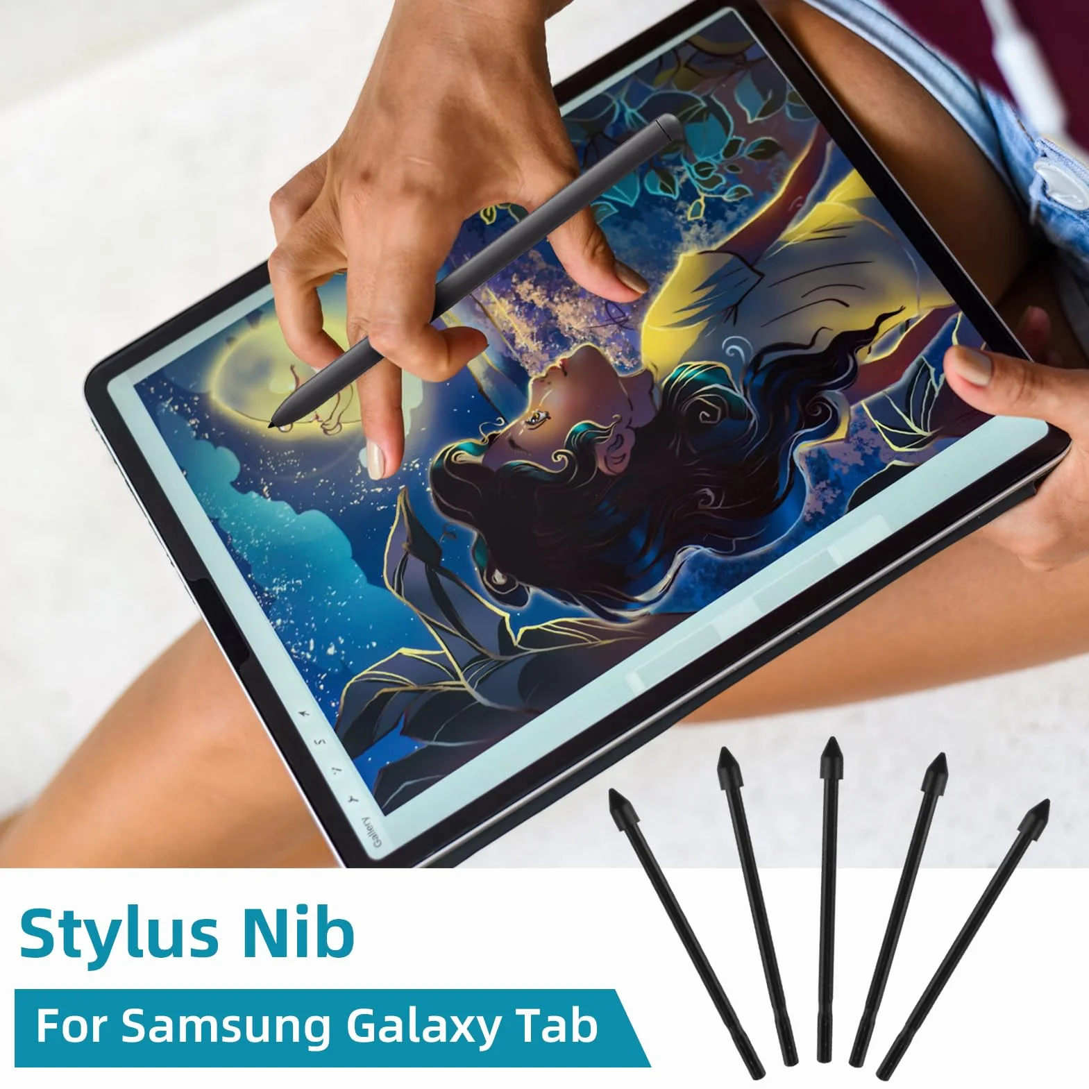 Końcówki S Pen zamienne kompatybilne z Samsung Galaxy Tab S7 FE S7 S8 S8 Ultra Note 8/9 Touch Stylus czarny