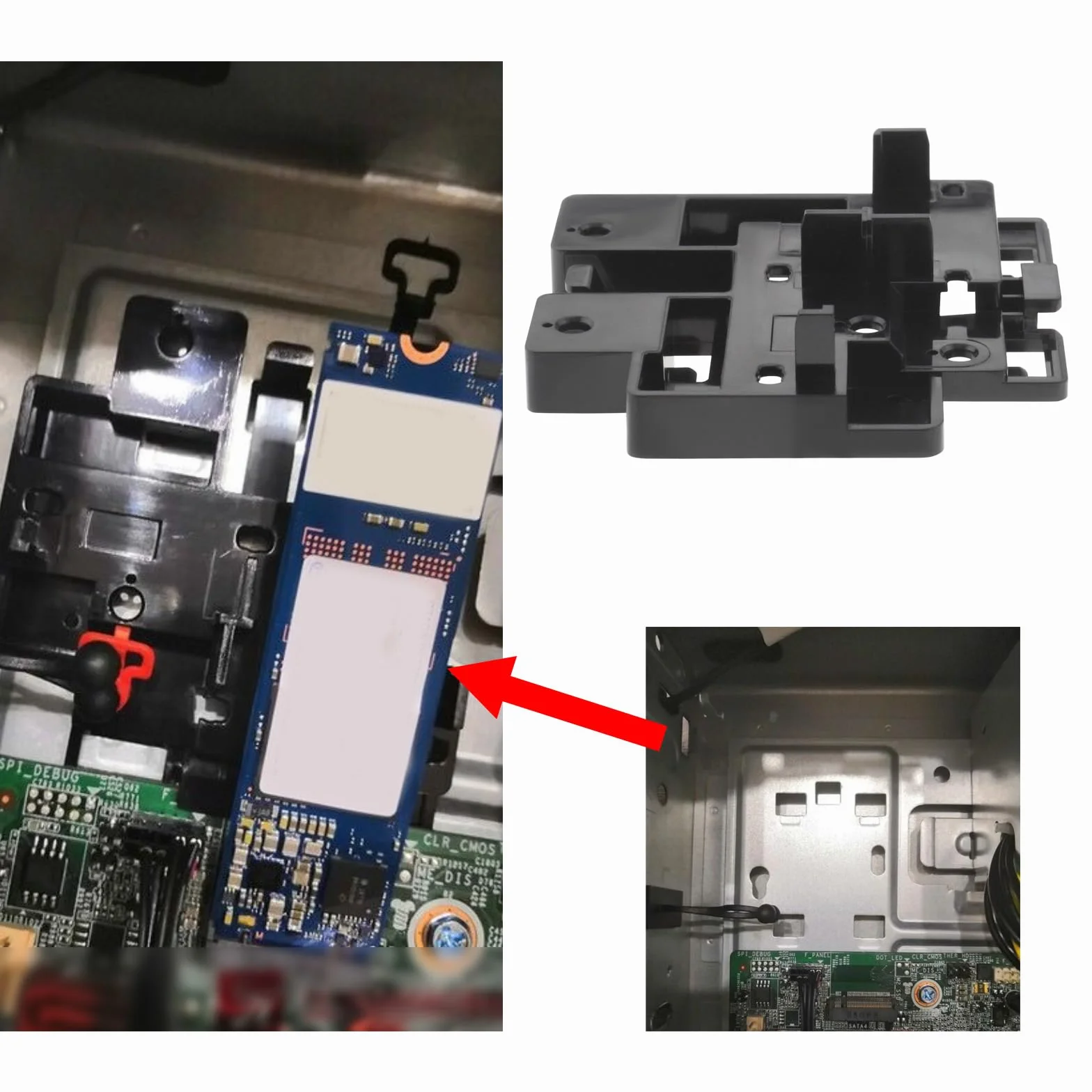 Wspornik instalacyjny SSD M.2 kompatybilny z Lenovo ThinkCentre M720s M720t czarny