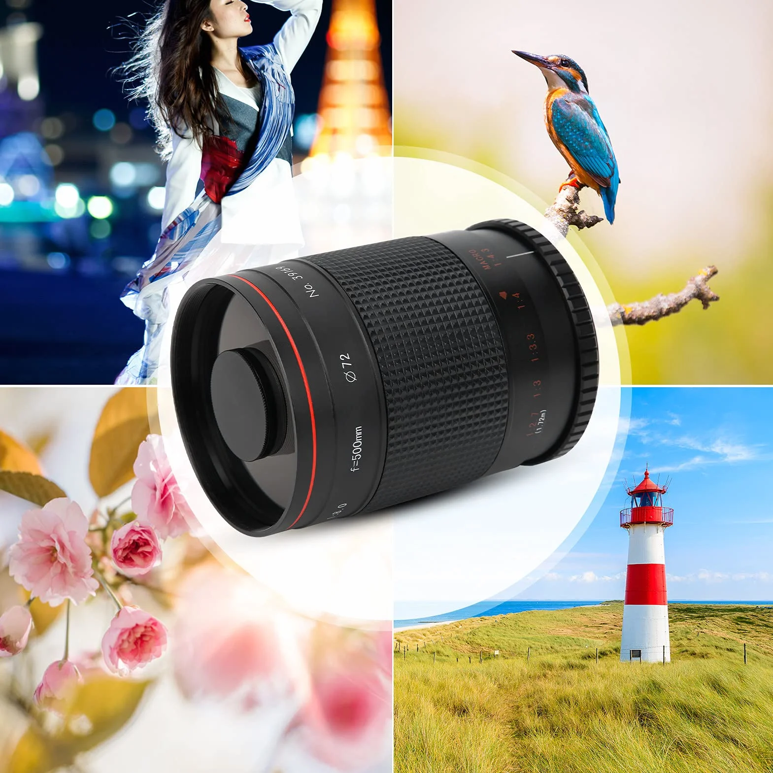 500 Mm F8 Super teleobiektyw lustrzanki do montażu AI-Montaż. Pasuje do aparatu SLR, D850, D810, D800, D780, D750, D500, D7500, D7200, D5600 itd.