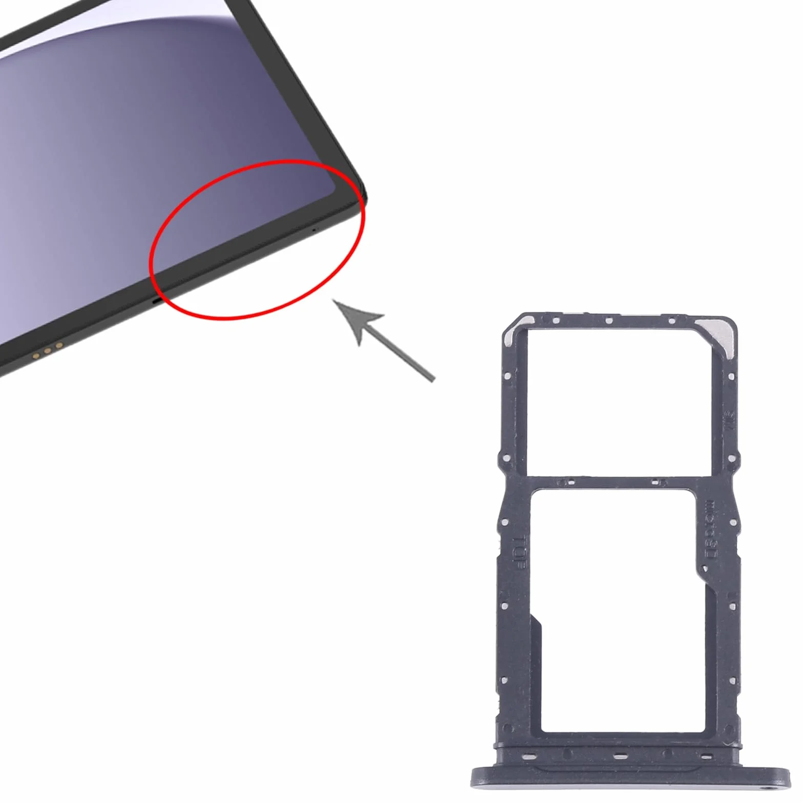 Zamiennik tacy karty SIM do Samsung Galaxy Tab A9+ 5G SM-X215 czarna