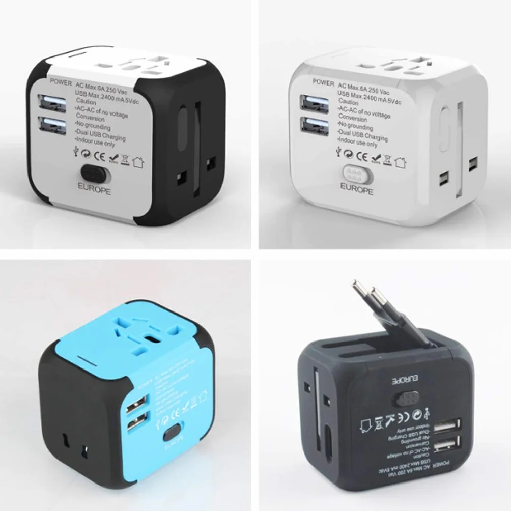 Na całym świecie adapter podróży, Adapter Travel Socket International, przenośne podróże Międzynarodowe Ładowanie Gniazdo Konwersji (Color : D, Rozmiar : 65x50x60mm)