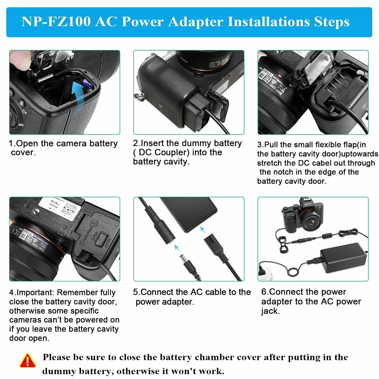 NP-FZ100 Dummy adapter akumulatorowy do Sony FX3/A7S III/A7 IV/A7R V/A1/A9 II/FX30/A6700/ZV-E1/ZV-E10 II – zasilacz do ciągłego zasilania do streamingu studyjnego na żywo i nagrań długoterminowych