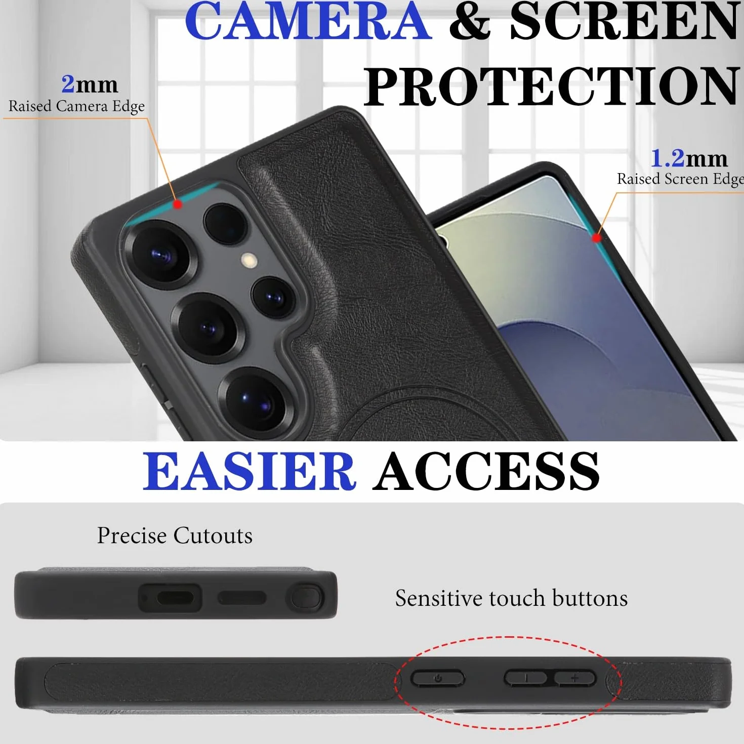 Generic etui kompatybilne z Samsung Galaxy S24 (kolor: szary) zdejmowany stojak portfel silikonowa skórzana tylna obudowa