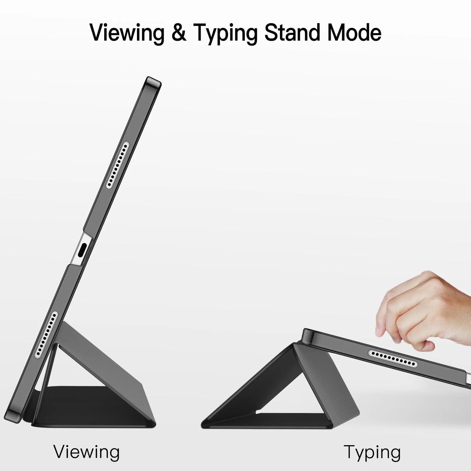 JETech Etui dla iPad Pro 12,9 Cala (6./5. Generacji, Model 2022/2021), Obsługuje Ładowanie Pencil, Przykryć z Automatyczne Budzenie/Usypianie (Czarny)