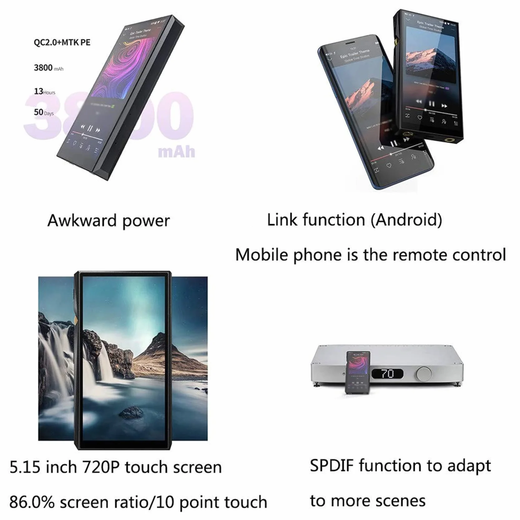 oneforus M11 Przenośna dwukierunkowa sieć Bluetooth HiFi MP3 bezstratna muzyka 4.4 Balance DSD dekodowanie flagowy odtwarzacz czarny