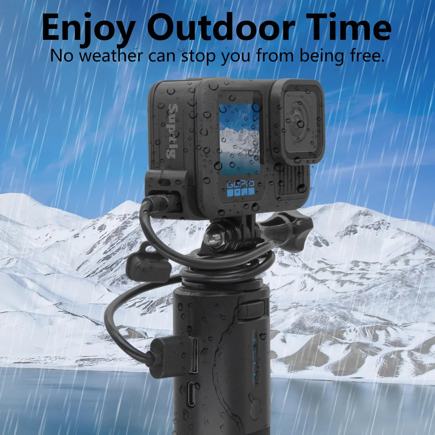 Suptig Ulepszona pokrywa drzwi baterii, zapasowe drzwi boczne do GoPro Hero 13, 12, 11, 10, 9, wodoodporna IPX 6 wodoodporna
