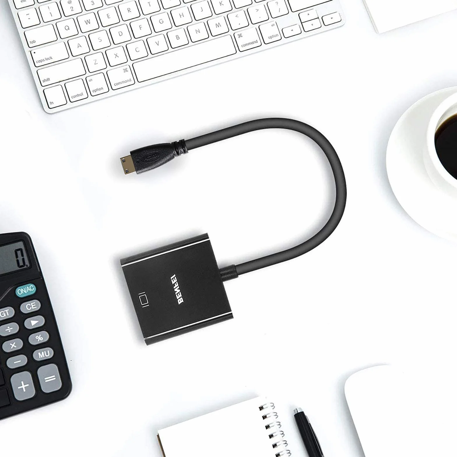 Benfei Adapter Mini HDMI na VGA pozłacany męski na żeński czarny