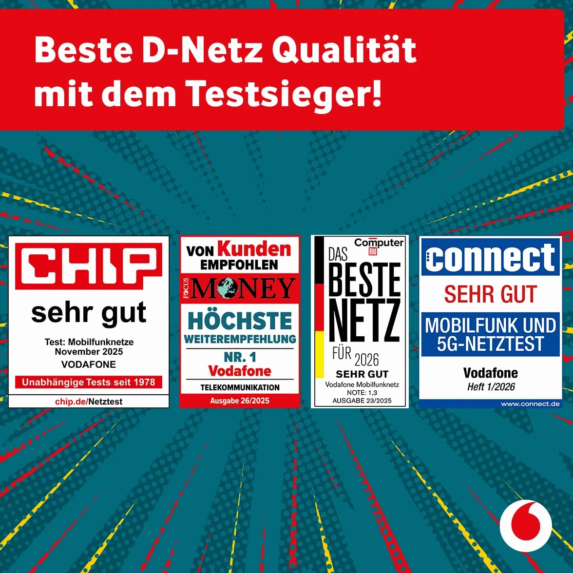 Vodafone Prepaid CallYa M | 50 GB | 15 EUR środków startowych | bez umowy | sieć 5G | telefon - SMS-Flat | Roaming EU