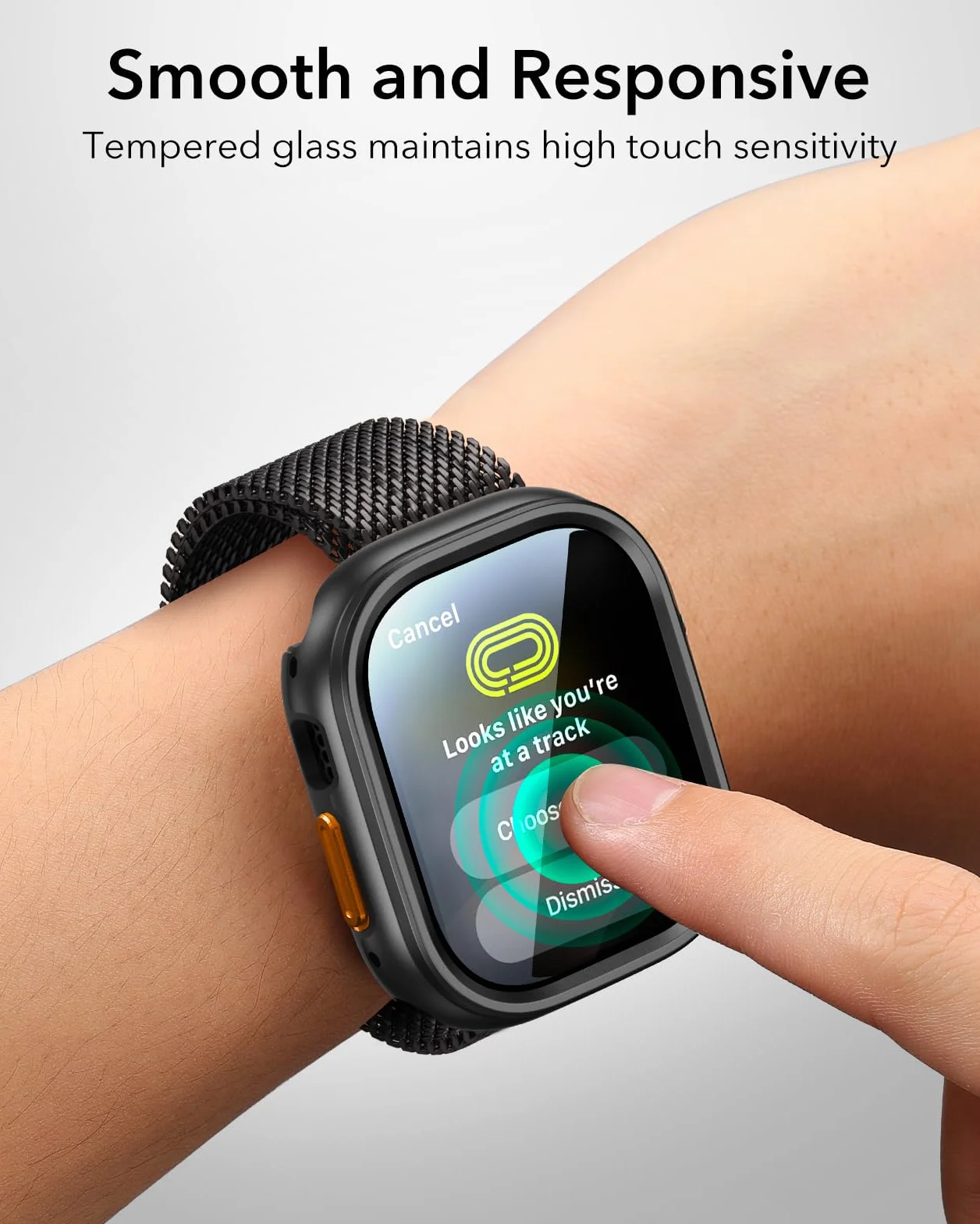 ESR Etui do Apple Watch Ultra 3/2/1 z osłoną ekranu 49 mm (2025/2024/2023/2022), ochrona klasy wojskowej, obudowa ze stopu aluminium z 2 szt. ochraniaczy ze szkła pancernego, Stay Original, czarne