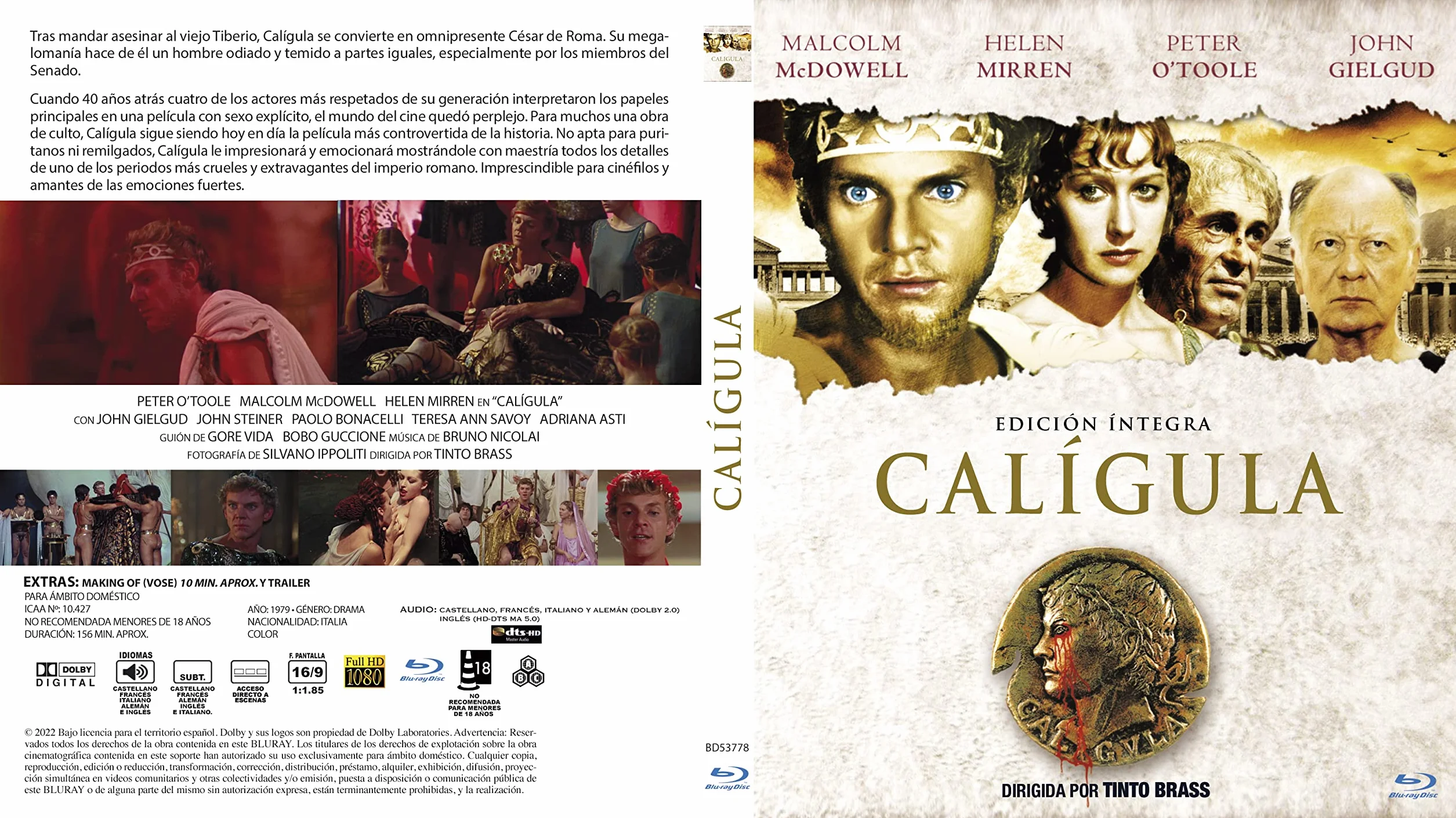 Calígula BD 1979 Blu-Ray Import