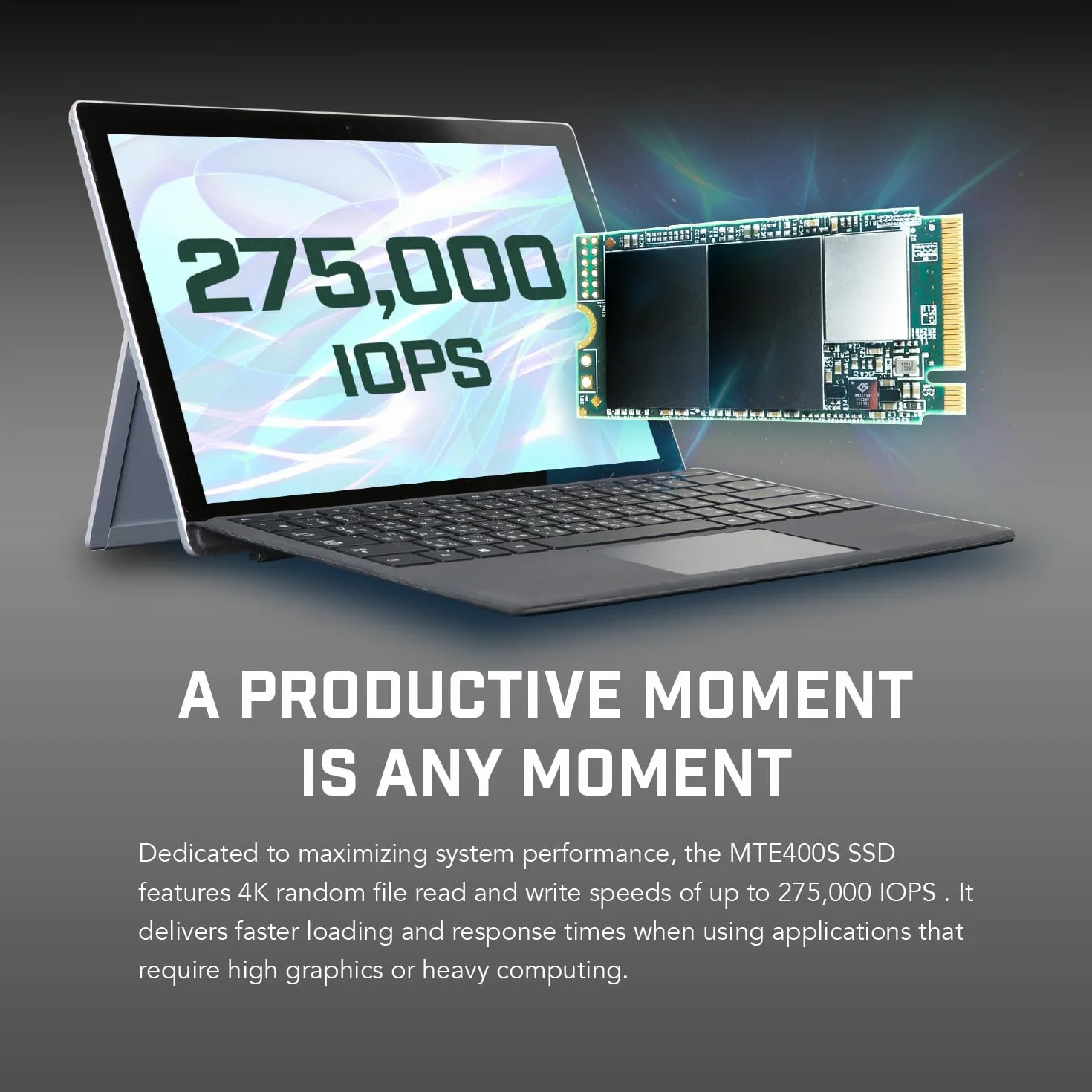 Transcend MTE400S 256 GB NVMe PCIe Gen3 x4 M.2 2242 Internal Solid State Drive (SSD) 3D TLC NAND (TS256GMTE400S)