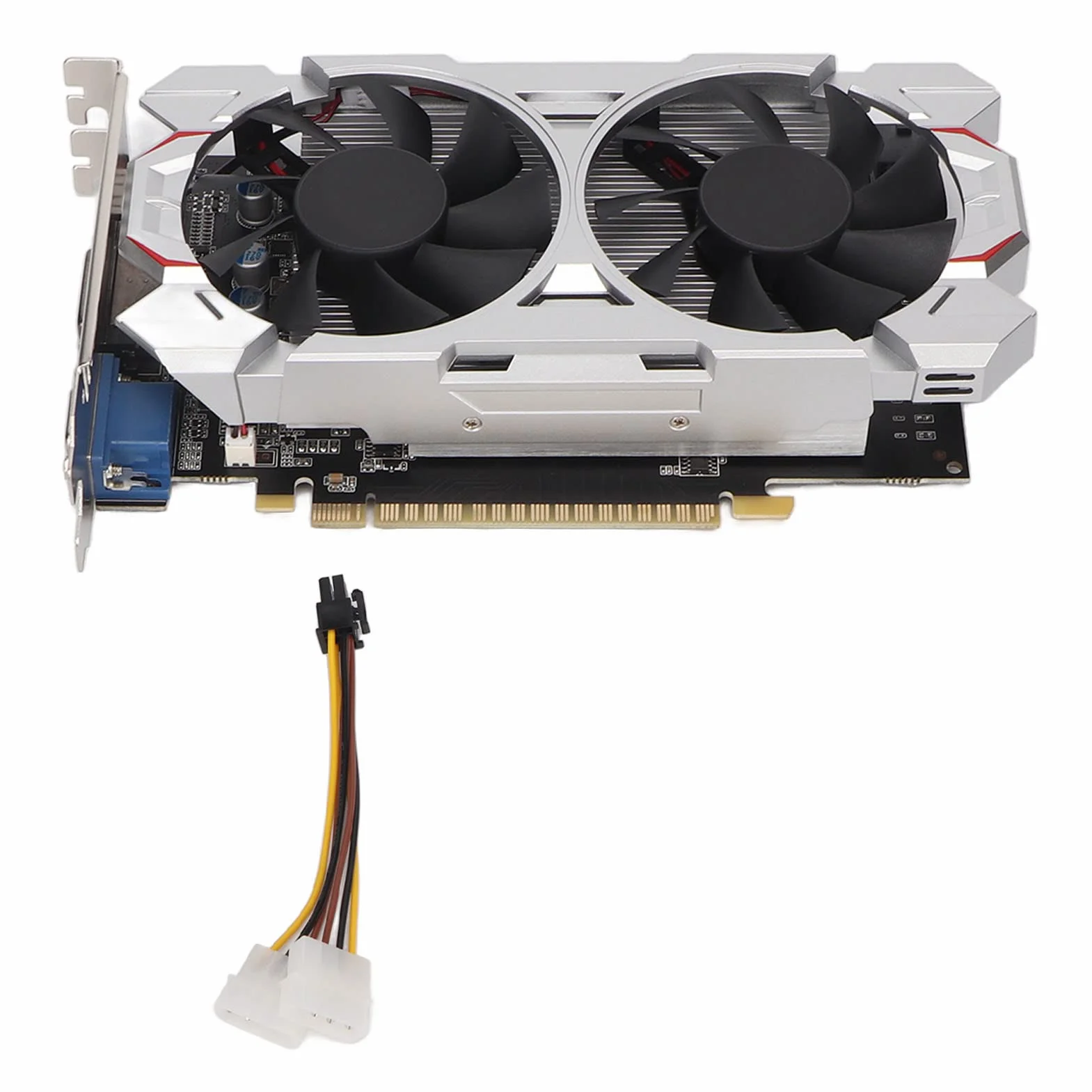 GTX750Ti karta graficzna do gier 2G, GDDR5 128BIT 1072 MHz karta graficzna GPU z dwoma wentylatorami, stacjonarna karta graficzna do obudowy komputera (GTX750Ti 2G D5)