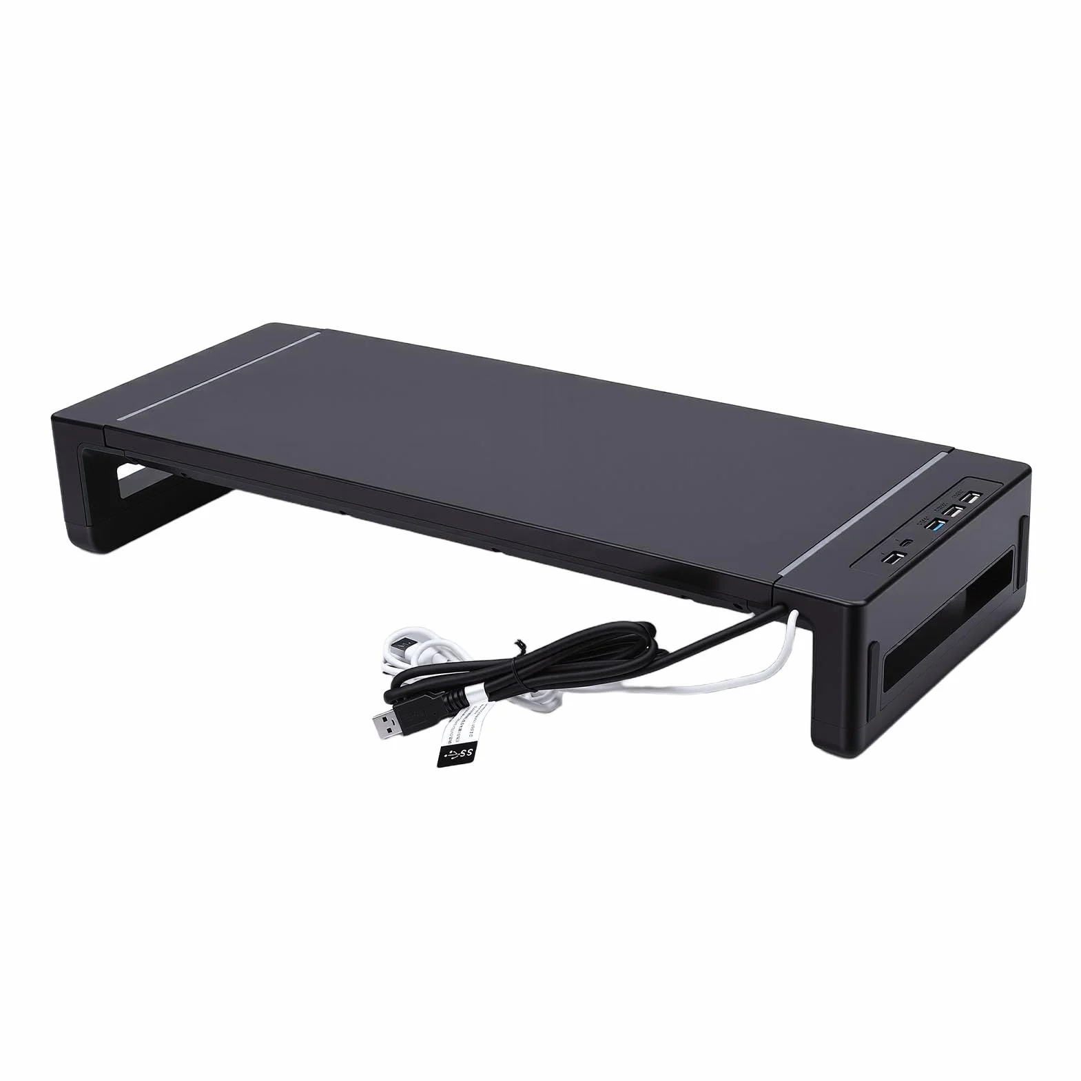 Regulowana, Składana Podstawka Pod Komputer ze Stojakiem, 4 Portami USB i wielofunkcyjną pamięcią masową Laptop, Telewizor, Drukarka i Głośnik - Znak Omice z Antypoślizgowymi Nóżkami