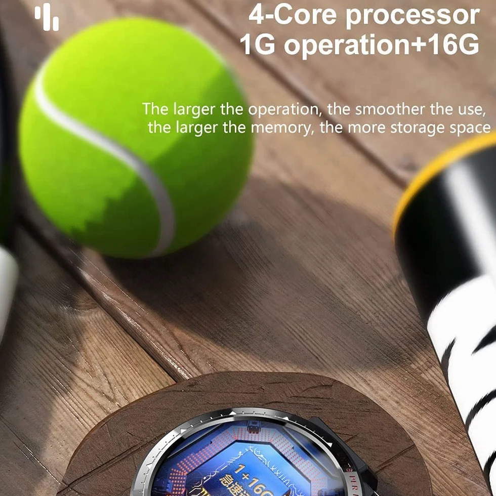 KANBUN 4G Smart Watch 1G 64G obsługa karty SIM niestandardowy zegarek twarz inteligentny zegarek męski 1,6 cala pełny okrągły ekran kamera HD smartwatch