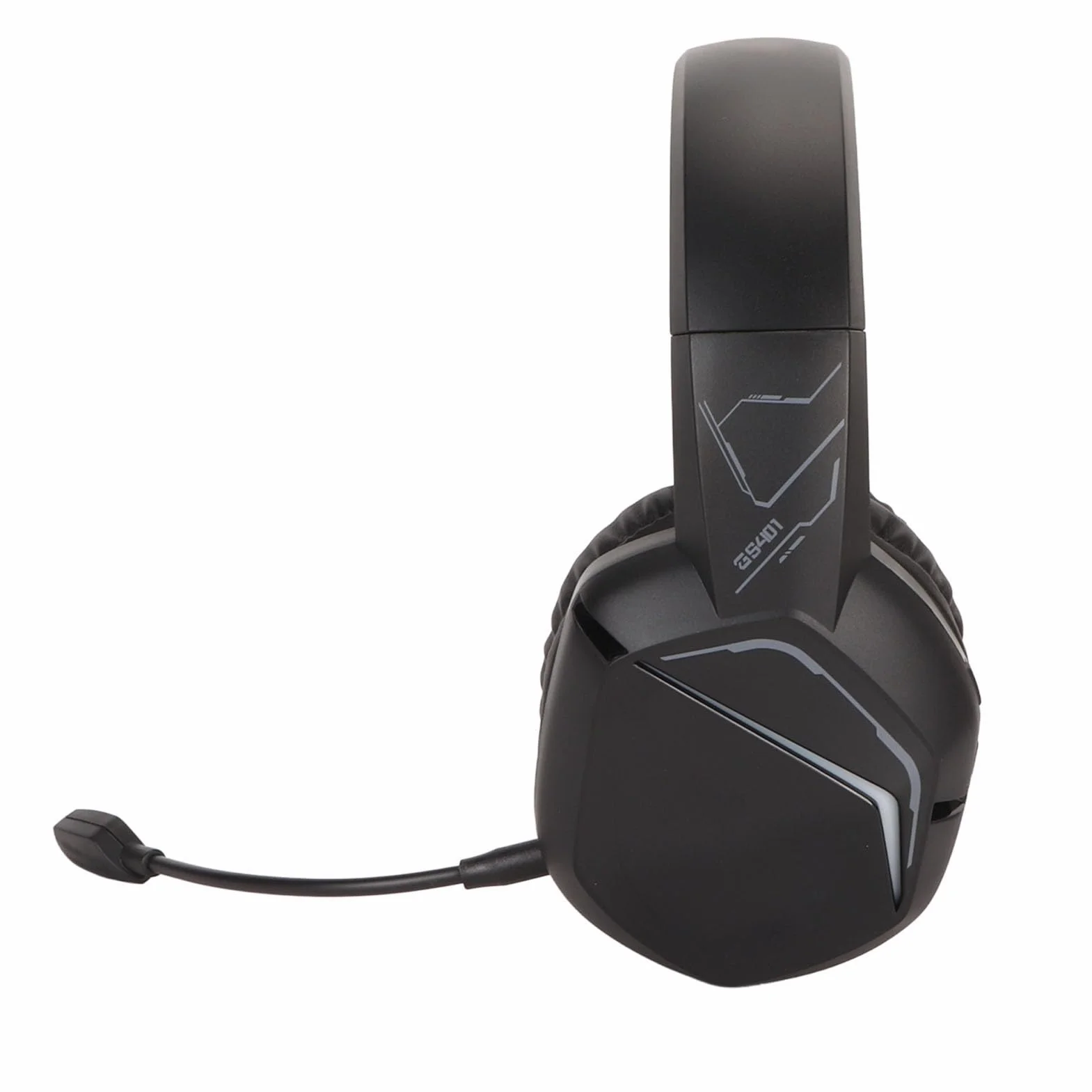 Bezprzewodowy Zestaw Słuchawkowy do Gier z Mikrofonem, Słuchawki do Gier Bluetooth, Bateria 45 Godzin, Fajne Oświetlenie RGB, Dźwięk Stereo, Ergonomiczna Konstrukcja, do Laptopa