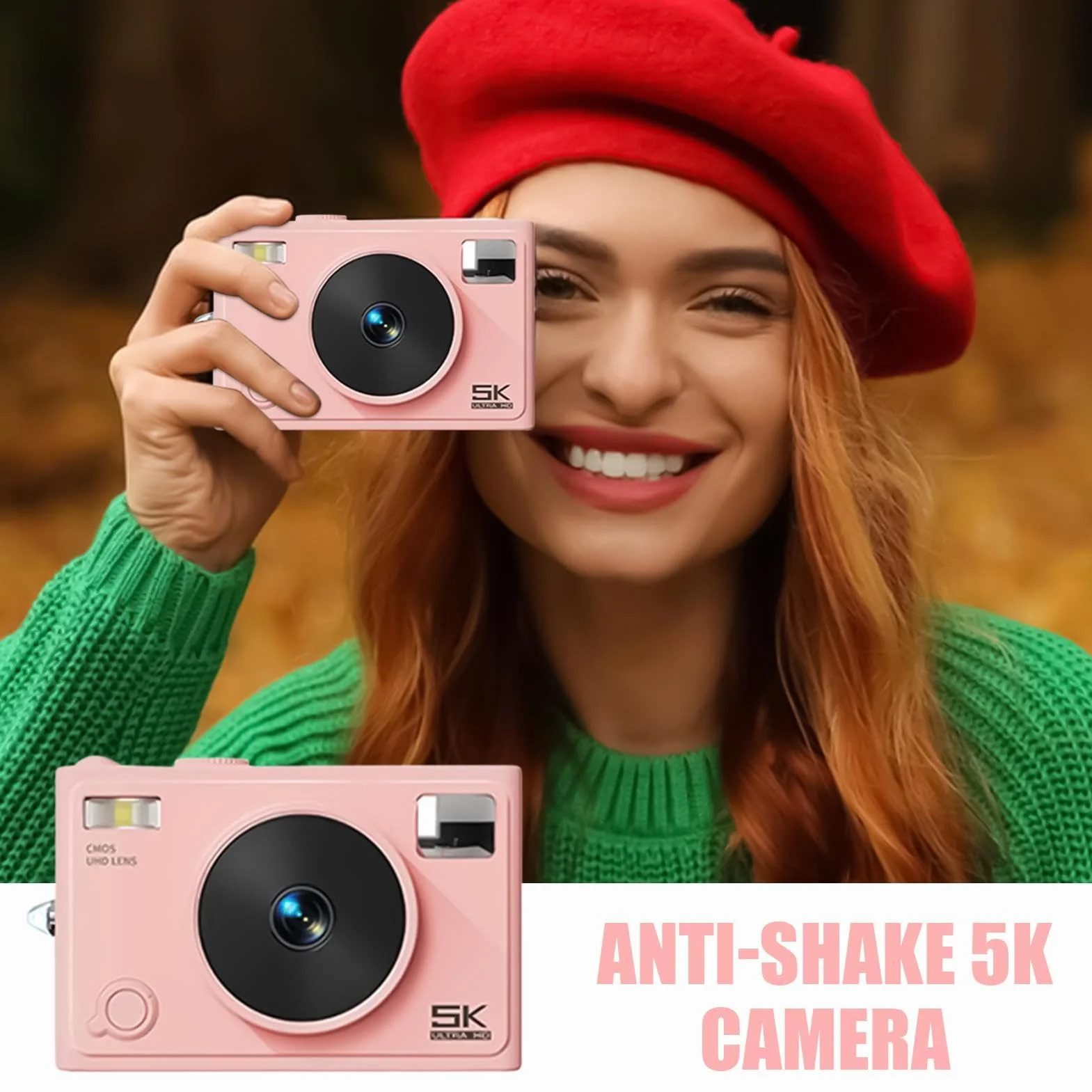 Aparat lustrzany, aparat cyfrowy podróżny Kamera cyfrowa 5K do podróży | 72MP urządzenia vloggingowe, dostawy fotografica, narzędzie do robienia fotografii, 2,8-calowe ekran IPS dla dzieci,