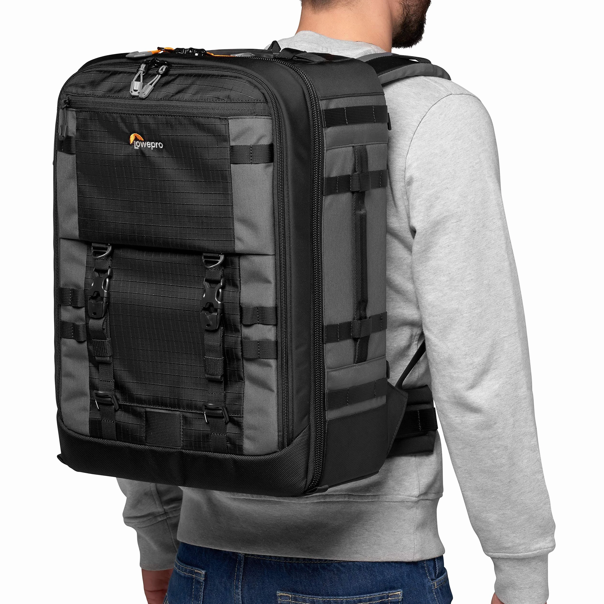 Lowepro Pro Trekker BP 450 AW II, torba na aparat zewnętrzny, plecak na aparat z tkaniny z recyklingu, pasuje do laptopa lub tabletu 15-calowego, przegrody MaxFit, odporna na warunki atmosferyczne,