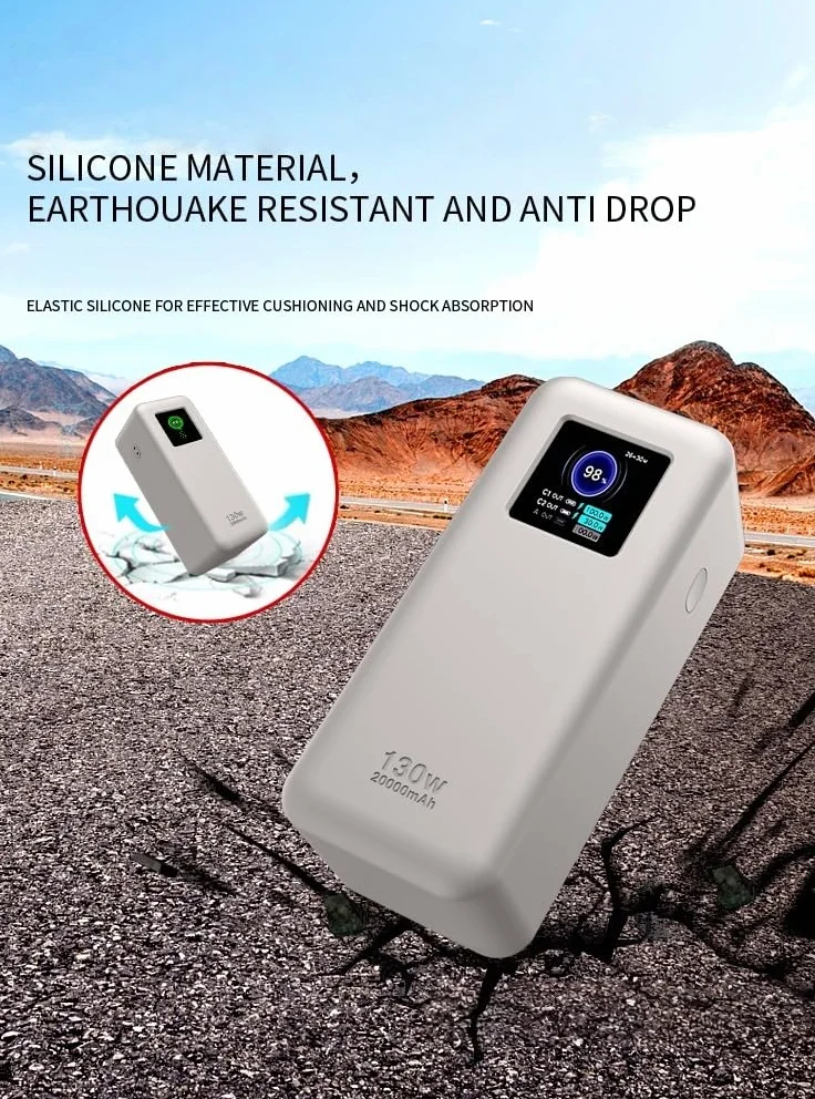 FTRONGRT Etui kompatybilne z UGREEN Nexode 20000 mAh 130 W Power Bank, pełna ochrona, pyłoszczelne, zapobiegające upadkom, silikonowe etui ochronne kompatybilne z UGREEN Nexode 20000 mAh 130 W czarne