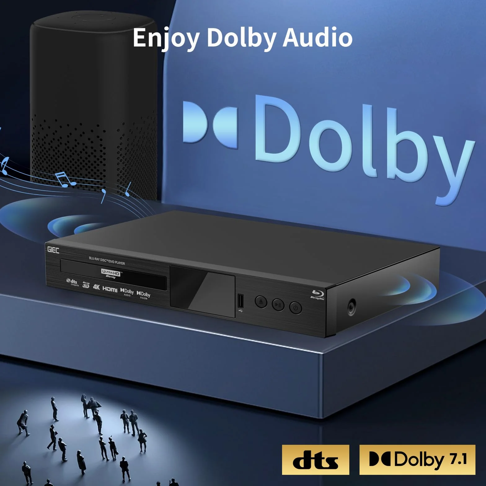 G5300 4K Ultra HD Blu Ray Player do wszystkich regionów: Discs 3D Blu Ray DVD do telewizora/projektora 4K HDR 10 Dual HDMI / koncentryczny / optyczny / USB 3.0