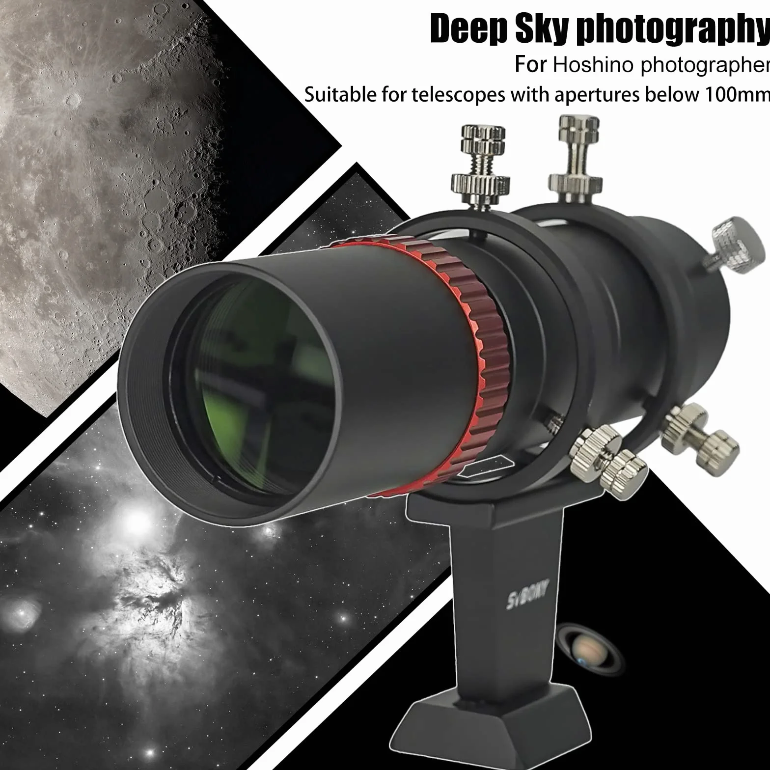 Svbony SV165 Mini Guide Scope 40F4, 1,25 Cala Powłoka FMC | ze Spiralnym Focuser Wyrównanie Współosiowe Regulowane, Obróbka CNC ze Stopu, Kompatybilny z ZWO QHY Auto Guide Camera