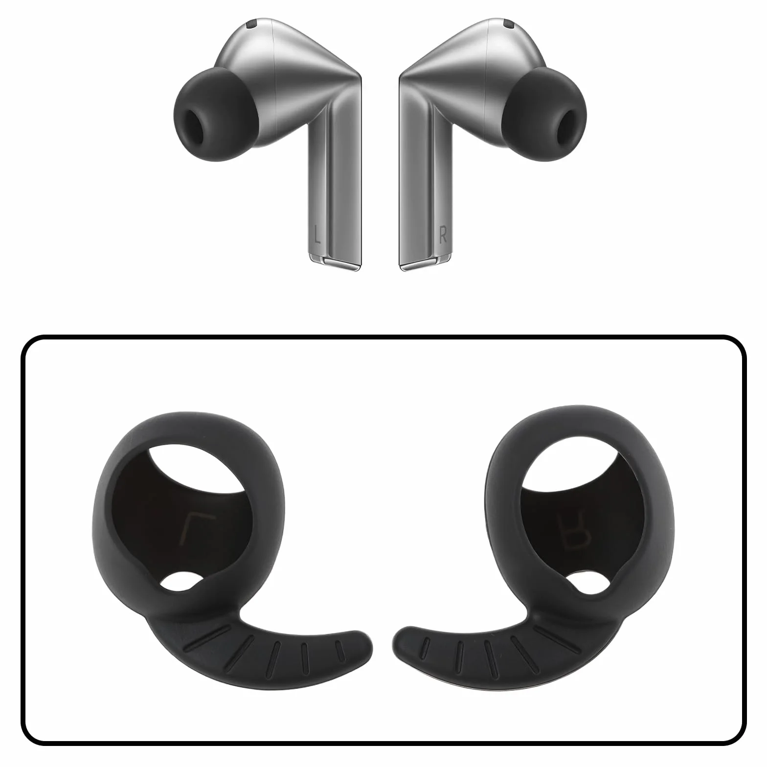 ECSiNG 5 par bezprzewodowych słuchawek silikonowych wiszące haczyki na uszy wiele kolorów kompatybilne z Samsung Galaxy Buds 3 Pro