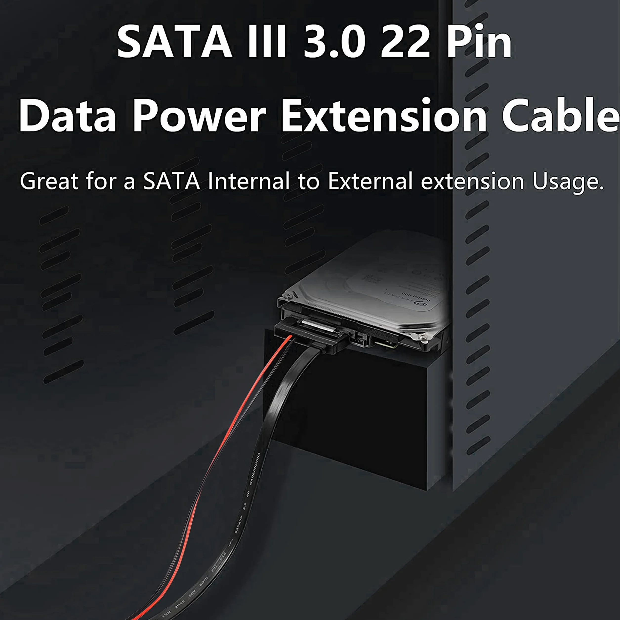 Slimline SATA 13-biegunowa wtyczka na 22-stykowe gniazdo SATA, adapter kablowy, Slimline Serial ATA 7+6-biegunowy na SATA 7+15-biegunowe złącze przedłużające do 2,5-calowego HDD, SSD i laptopa CD-ROM