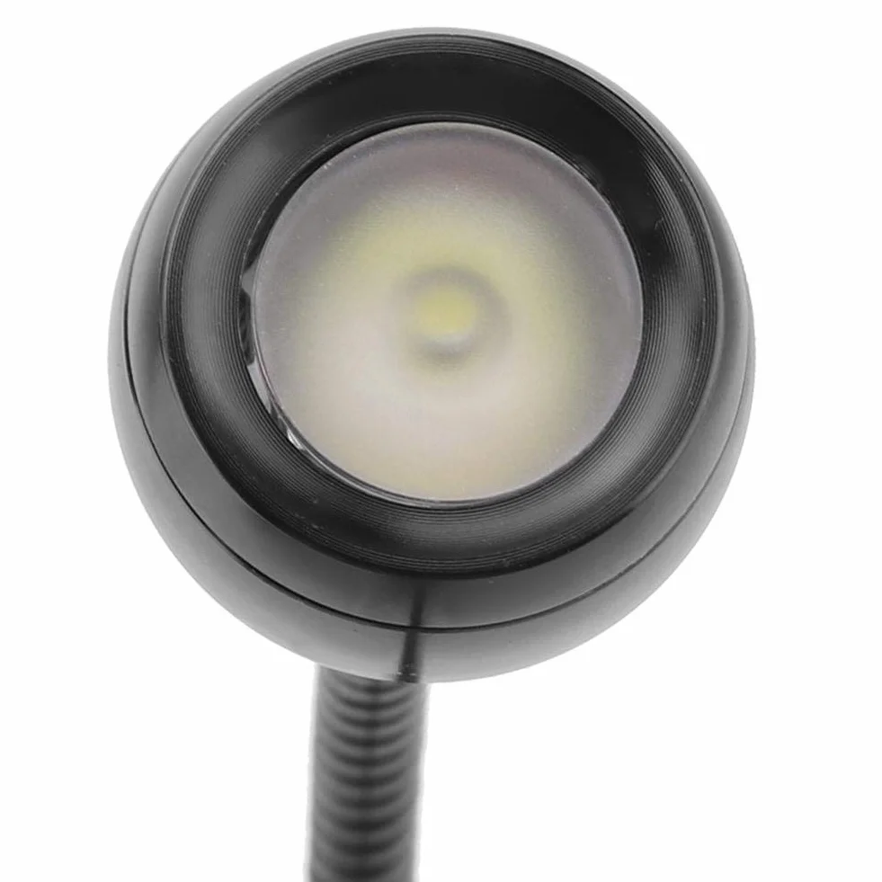 Lampka USB LED z Elastyczną Gęsią Szyją, Przenośna Lampka Biurkowa do Laptopa, PC, MAC, Czarny/Ciepły Biały