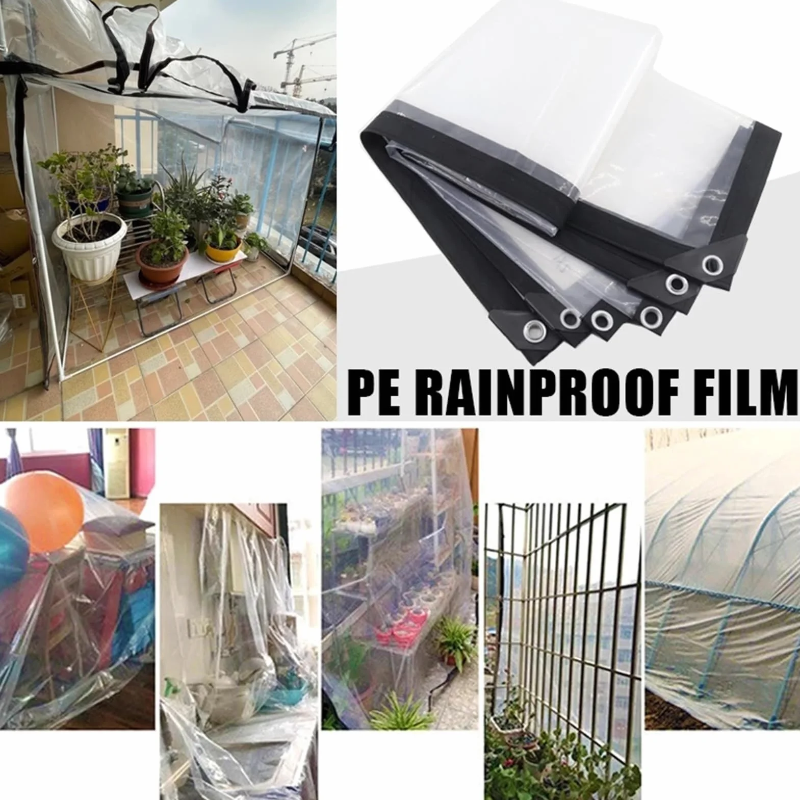 Przezroczyste Zasłony Pergola Wodoodporne Panele Boczne 9.84x14.76ft