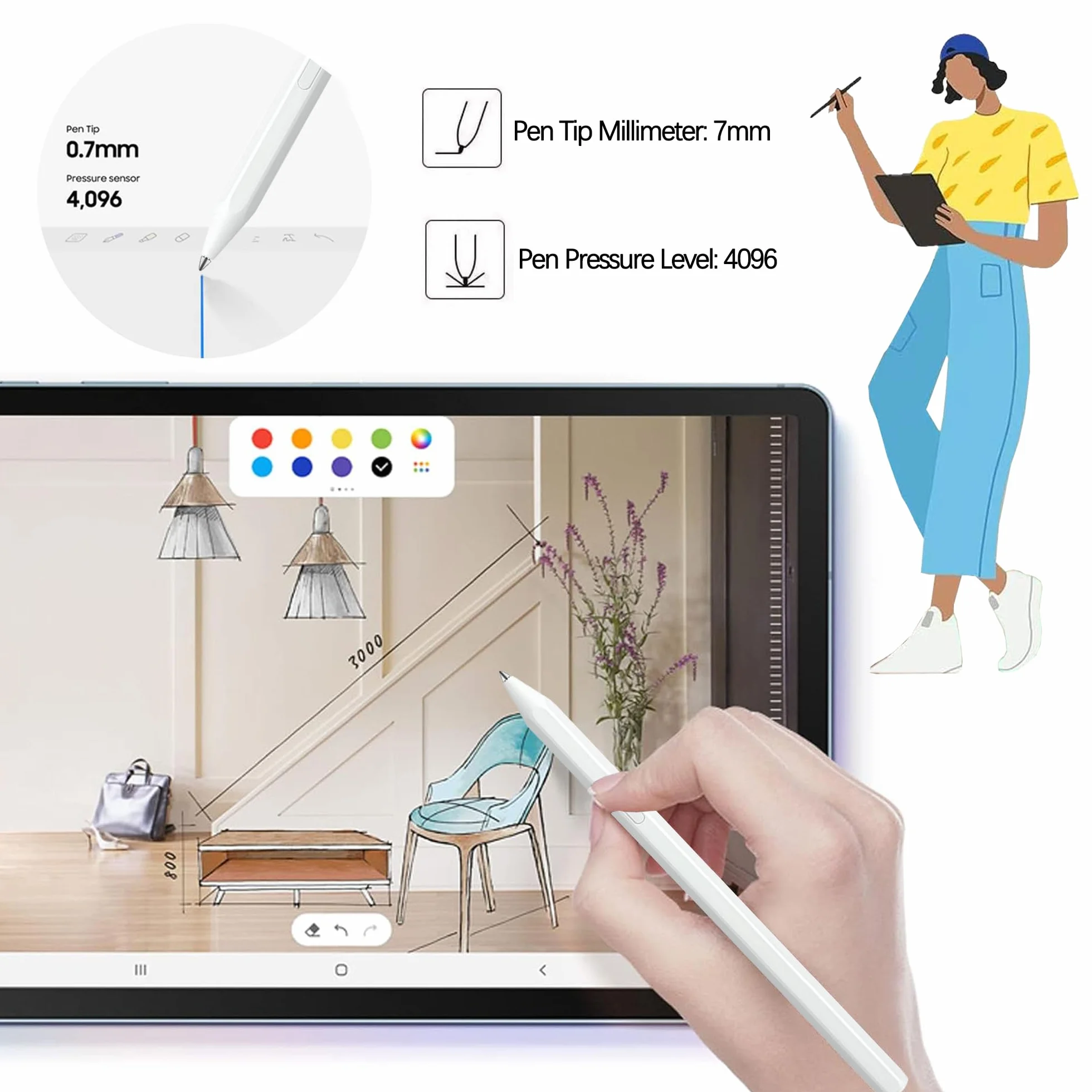 5 szt. metalowych wymiennych końcówek do Samsung S Pen Galaxy Tab S11/S11 Ultra, precyzyjne sterowanie, przyjazne dla ekranu, super trwałe
