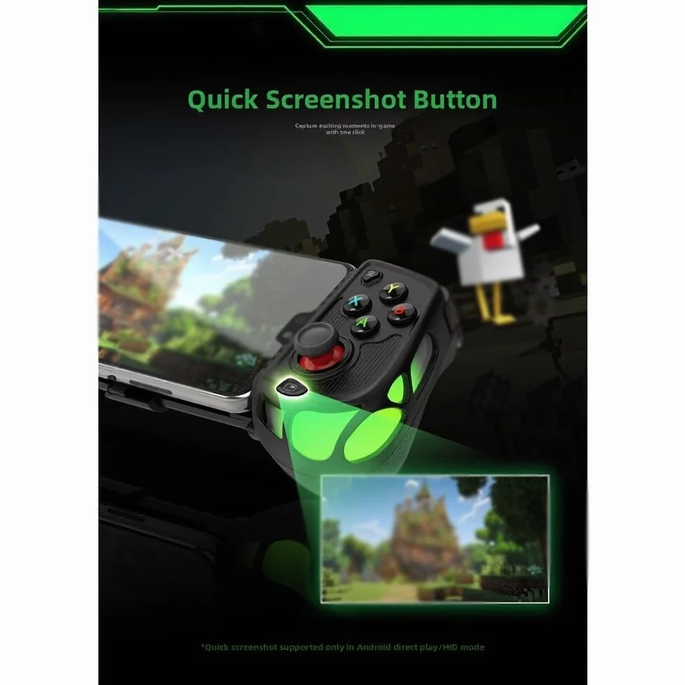 RiseNova Mobilny kontroler do gier z systemem Android i iOS, podwójny joystick do precyzyjnego sterowania, materiał ABS, ergonomiczny uchwyt na długie sesje, czarny