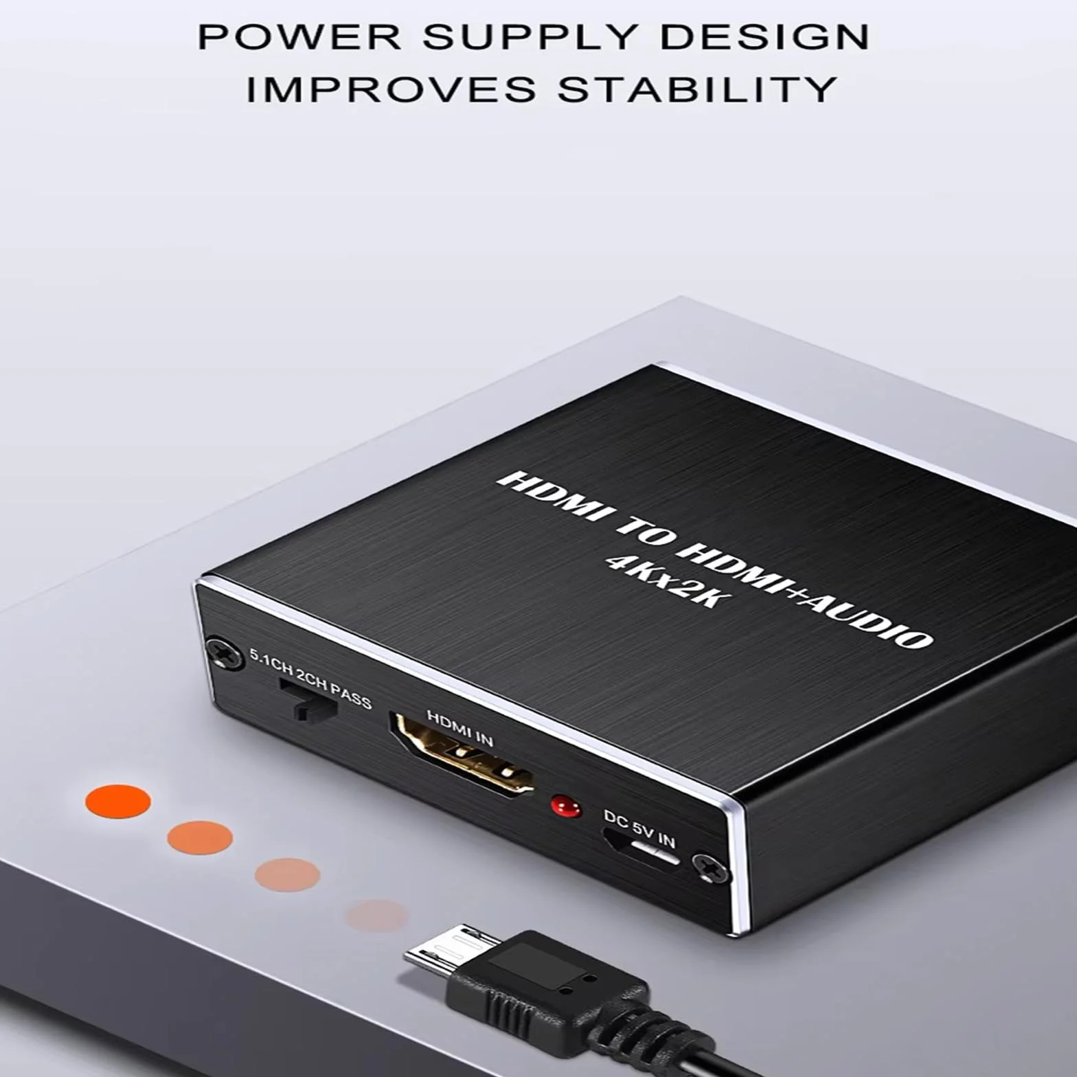 Konwerter HDMI Audio Extractor, konwerter audio, 4Kx2K, Optical Toslink SDPIF, gniazdo audio 3,5 mm, adapter rozdzielacza optycznego Hdmi, do PS5 i innych urządzeń