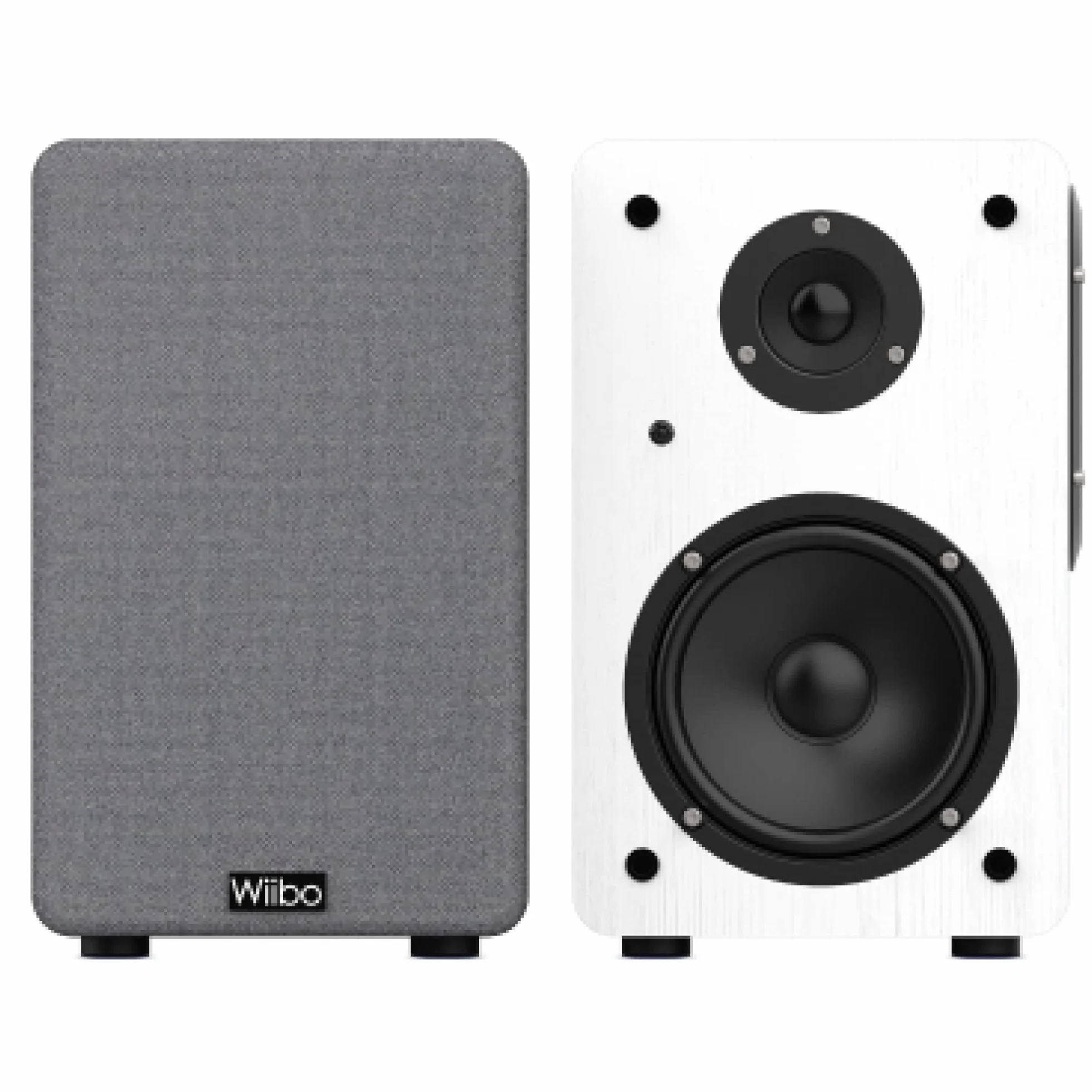 Wiibo Neo 100 - Przenośne głośniki Bluetooth Vintage - Inteligentne głośniki HiFi - Głośniki półki - Moc 100W - 250 mm x 180 mm x 300 mm - Biały
