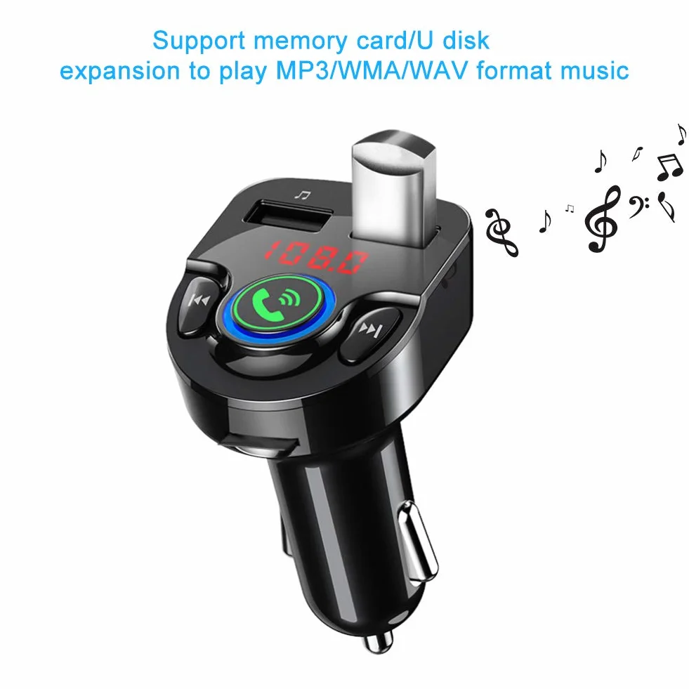 Samochodowy nadajnik FM Bluetooth G32 12-24V Adapter samochodowy Bluetooth Odtwarzacz MP3 Zestaw głośnomówiący FM Karta pamięci A2DP Akcesorium samochodowe Podwójny port USB (czarny)
