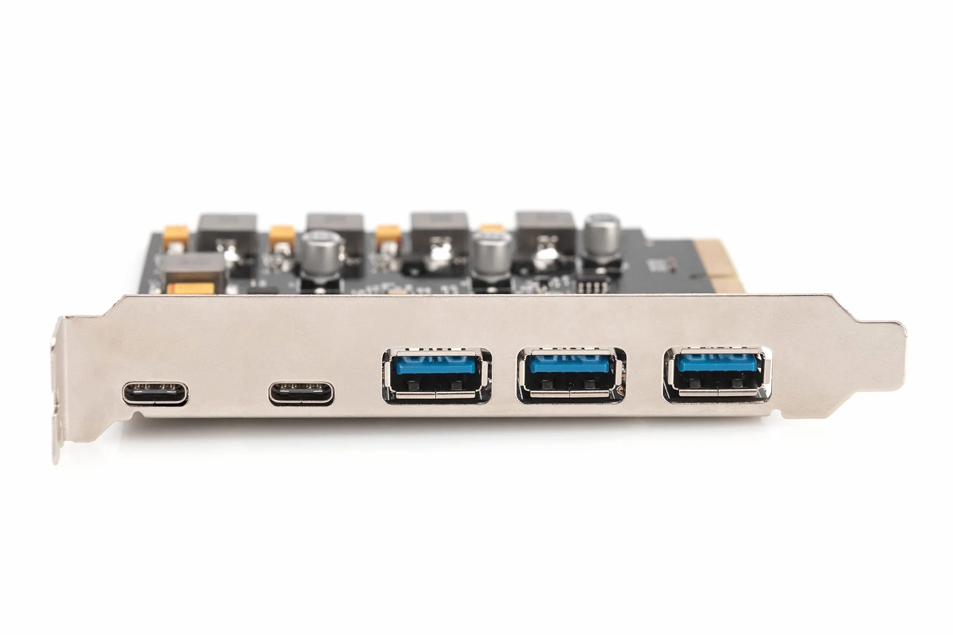 DIGITUS Karta IO - PCIe - 2x USB-C, 3x USB A - karta interfejsu USB 3.1 Gen 2 - do 10 Gbps - Plug & Play