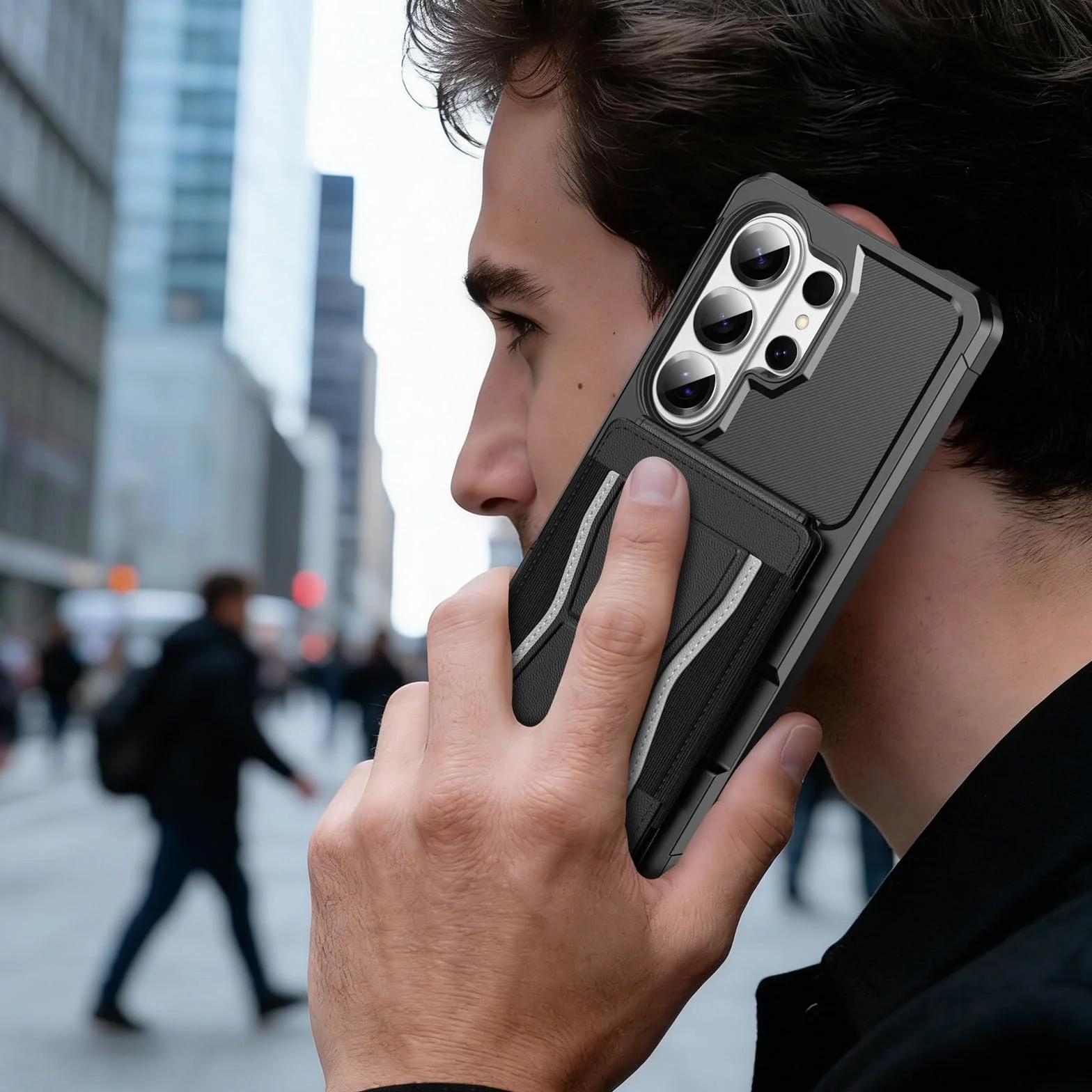 Generic etui kompatybilne z Samsung Galaxy S24 FE (kolor: fioletowy) skórzane etui na karty twarde silikonowe etui na tył
