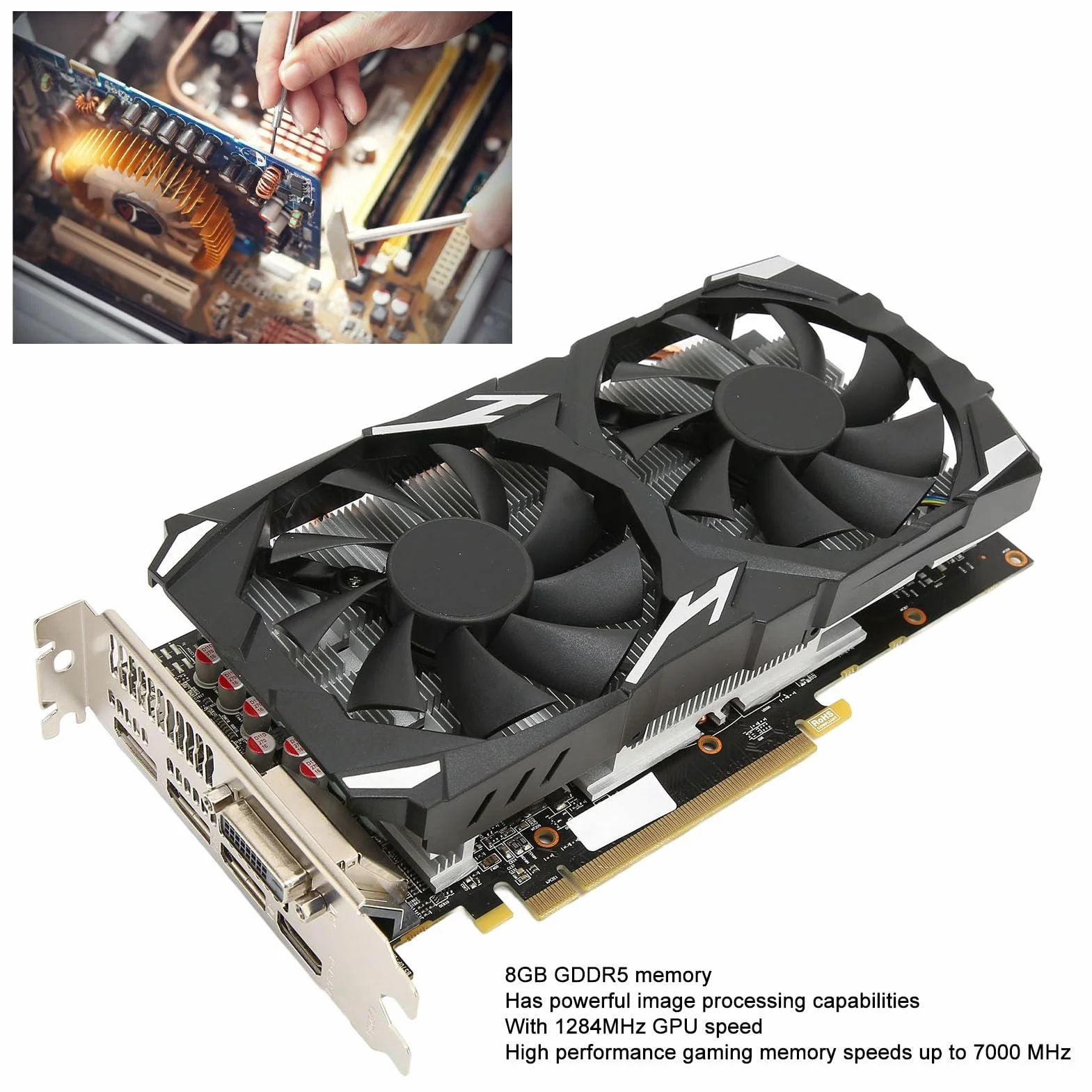 Karta Graficzna Radeon Rx Grafikkart Rx 580 8Gb Gddr5 256Bit Obsługa 8K 16 Pci Express 3.0 2 Wentylatory Chłodzące Karta Graficzna do Gier