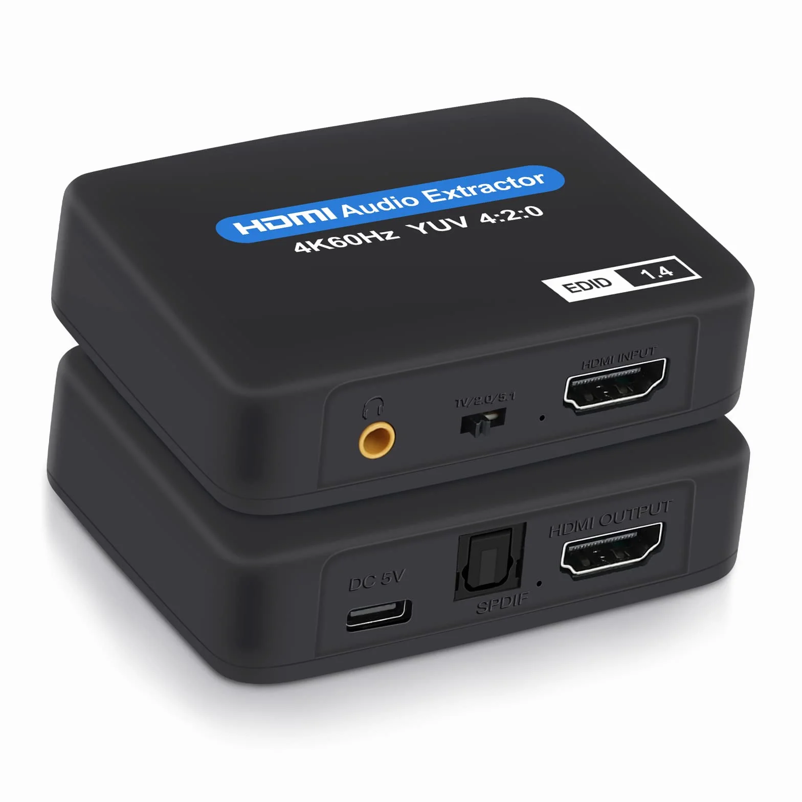Ekstraktor audio HDMI, 4K @ 60 Hz HDMI do HDMI + optyczny Toslink SPDIF + wyjście audio 3,5 mm, adapter konwertera audio HDMI, obsługa 1080P 3D do Fire Stick, Xbox Laptop